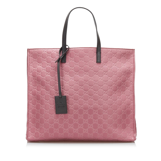 Gucci GG SHG-TKdzqK Nylon Calf Black Pink Tote Bag