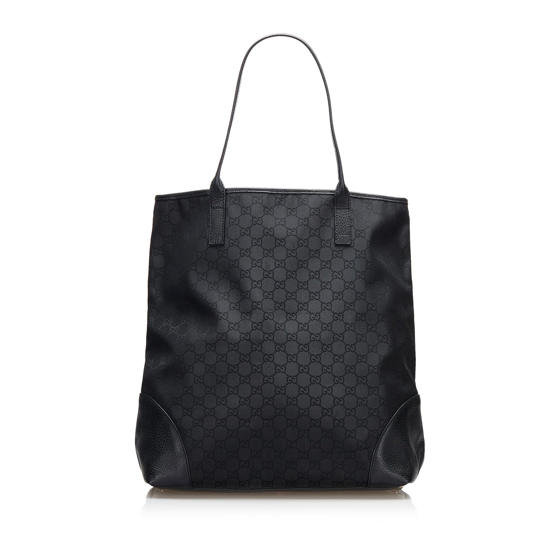 Gucci GG SHG-yOEqEf Nylon Calf Black Tote Bag