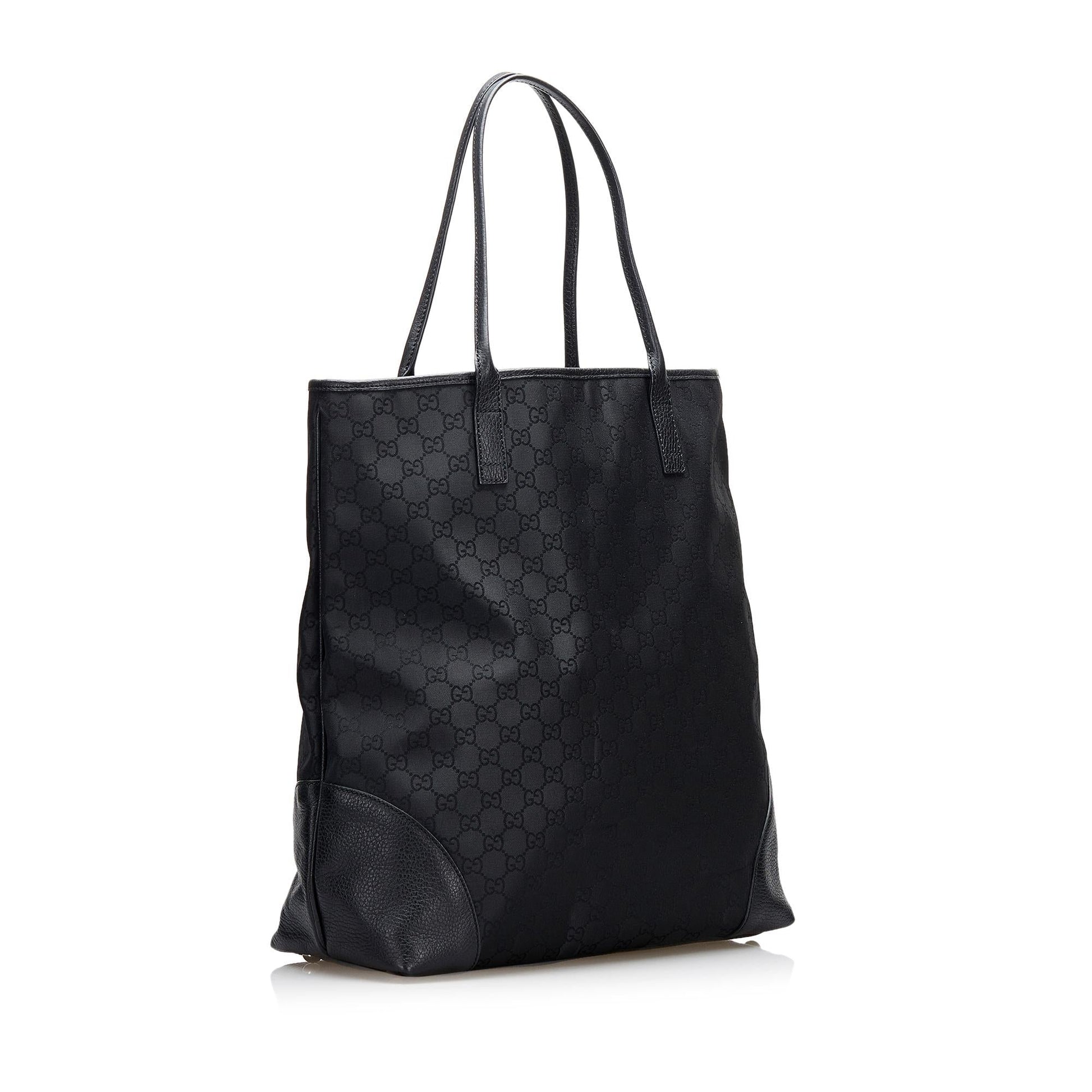 Gucci GG SHG-yOEqEf Nylon Calf Black Tote Bag