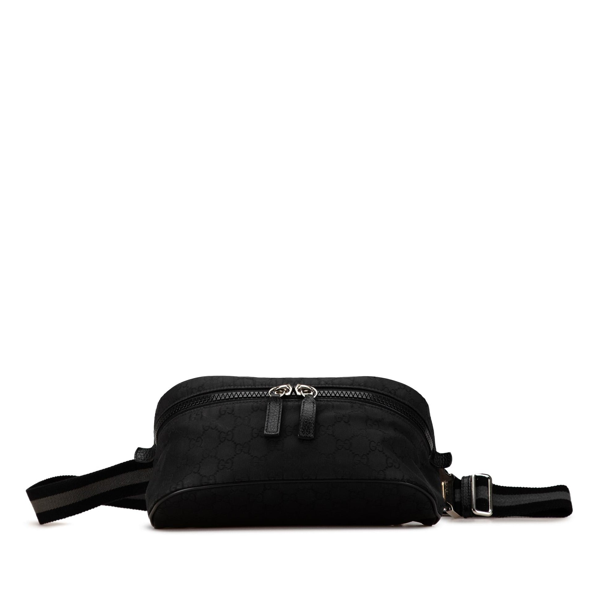 Gucci GG Web Belt Nylon Calf Black Accessory