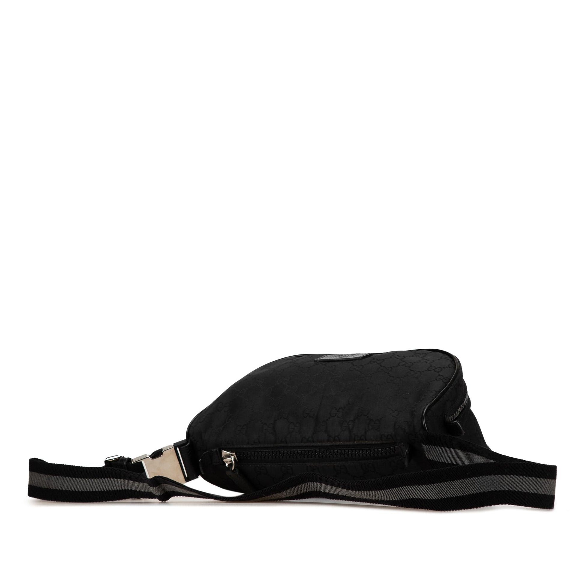 Gucci GG Web Belt Nylon Calf Black Accessory