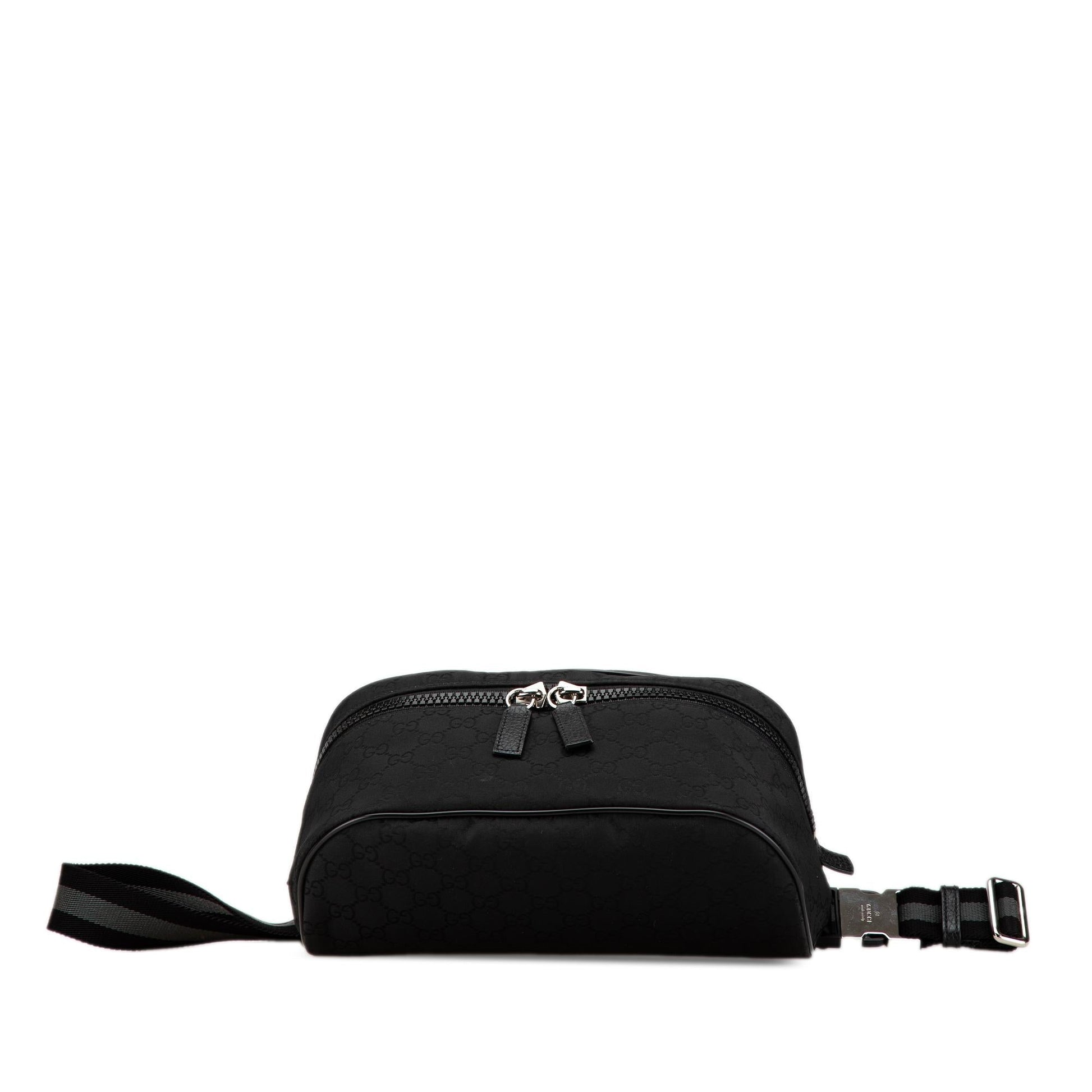 Gucci GG Web Belt Nylon Black Accessory