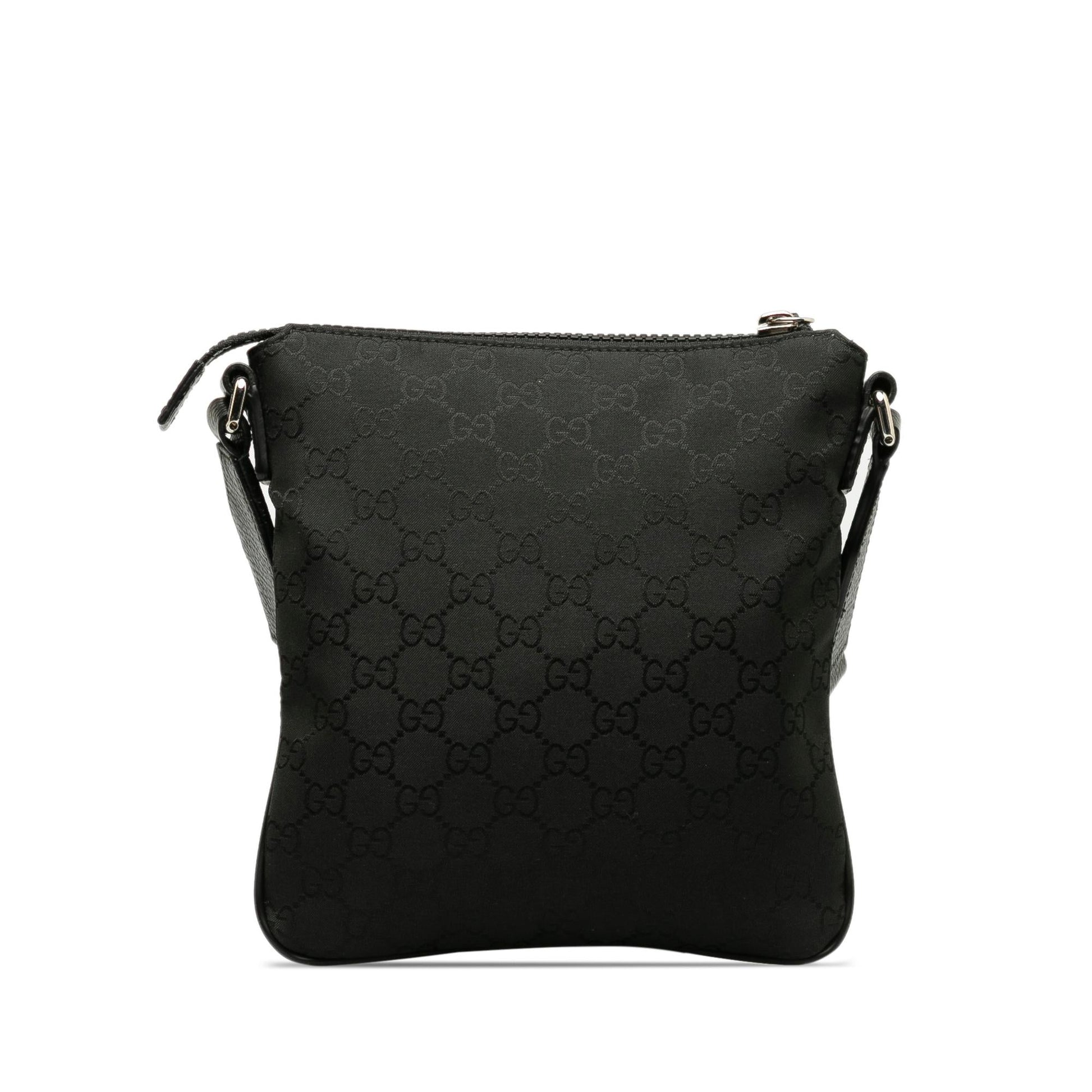 Gucci GG Web SHG-40YFq2 Nylon Black Crossbody Bag