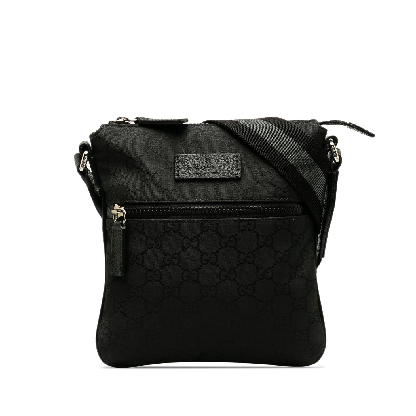 Gucci GG Web SHG-40YFq2 Nylon Black Crossbody Bag