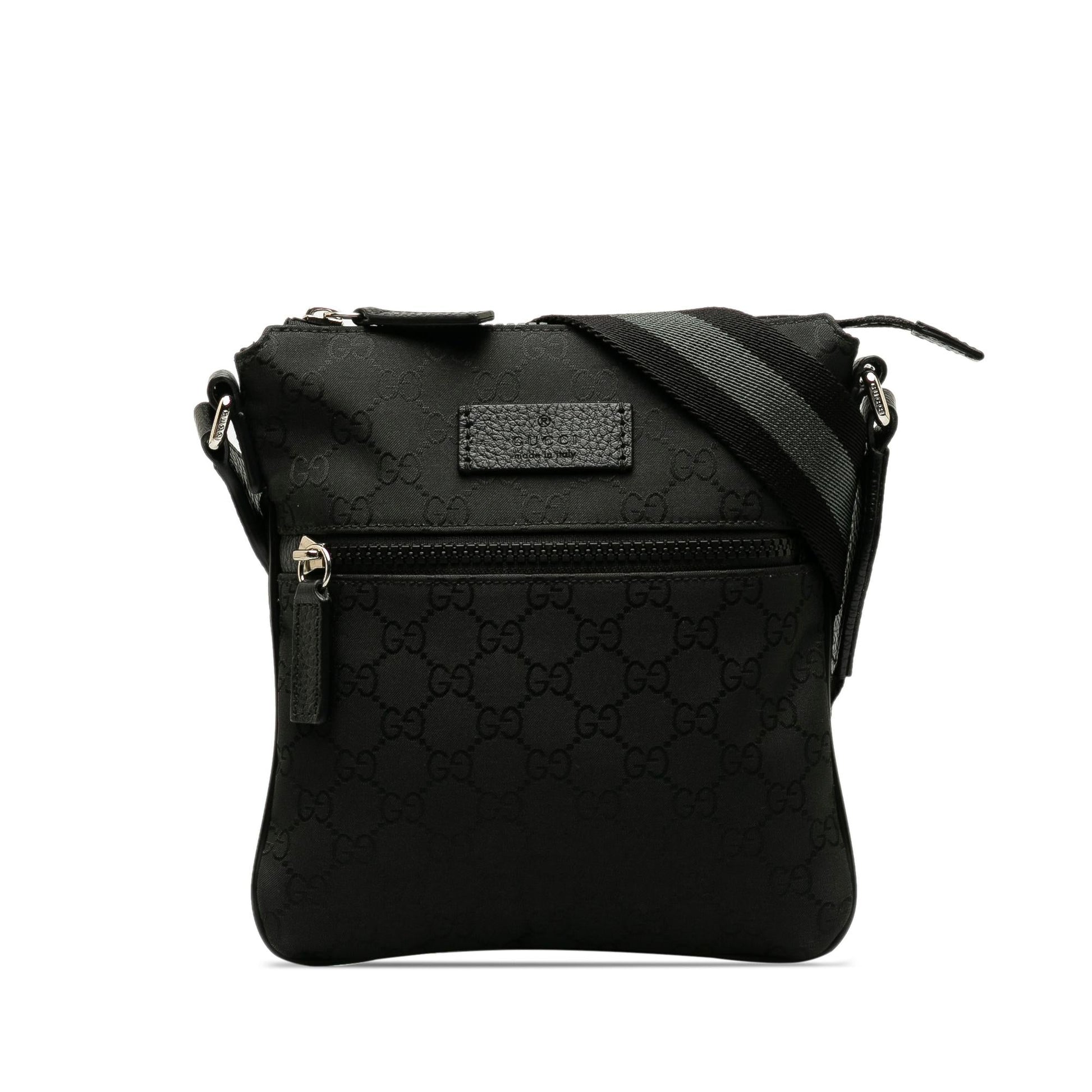 Gucci GG Web SHG-40YFq2 Nylon Black Crossbody Bag