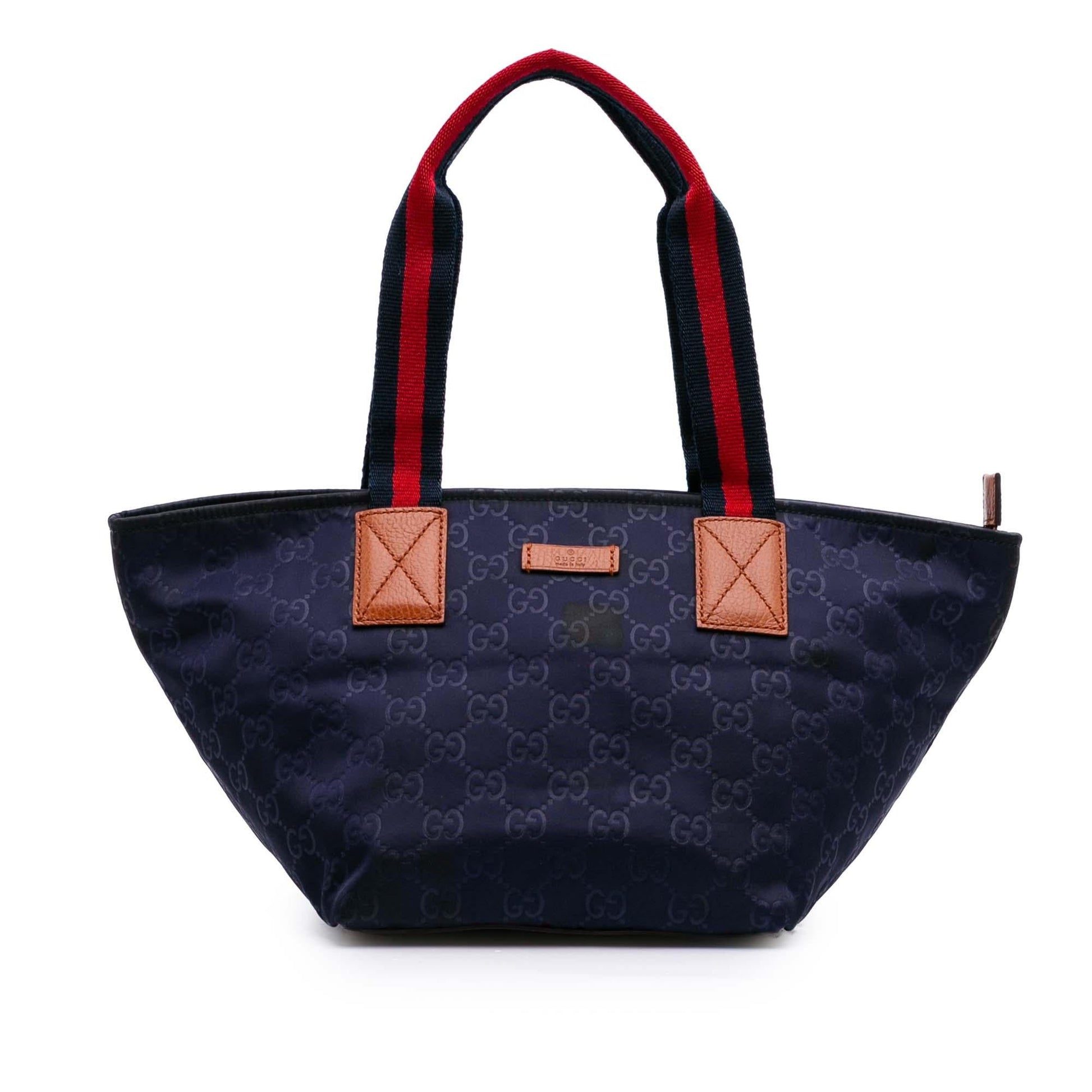 Gucci GG Web Nylon Blue Tote Bag