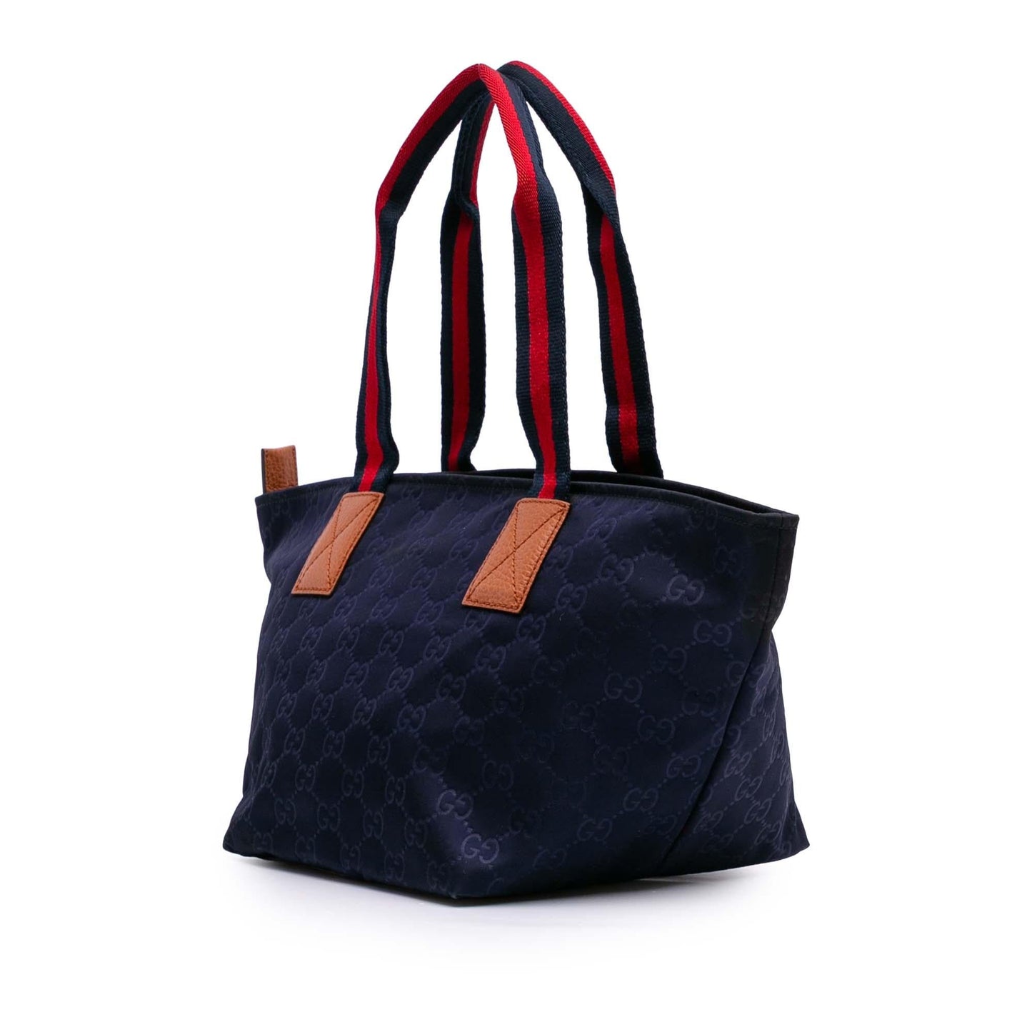 Gucci GG Web Nylon Blue Tote Bag