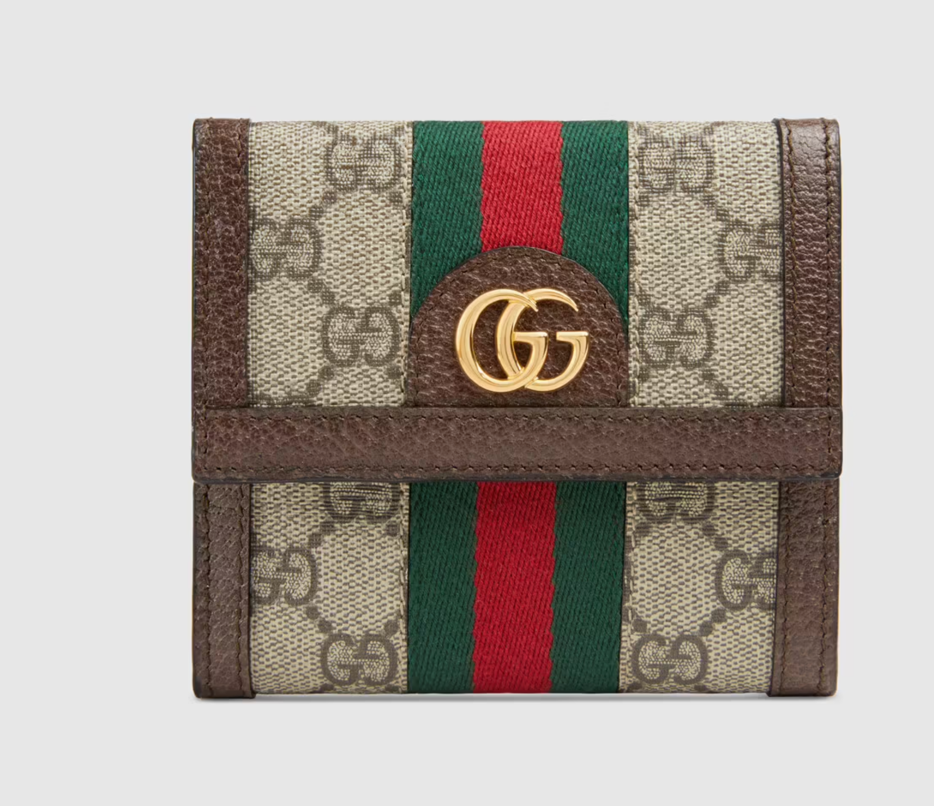 Gucci OPHIDIA GG FRENCH Flap Wallet Case