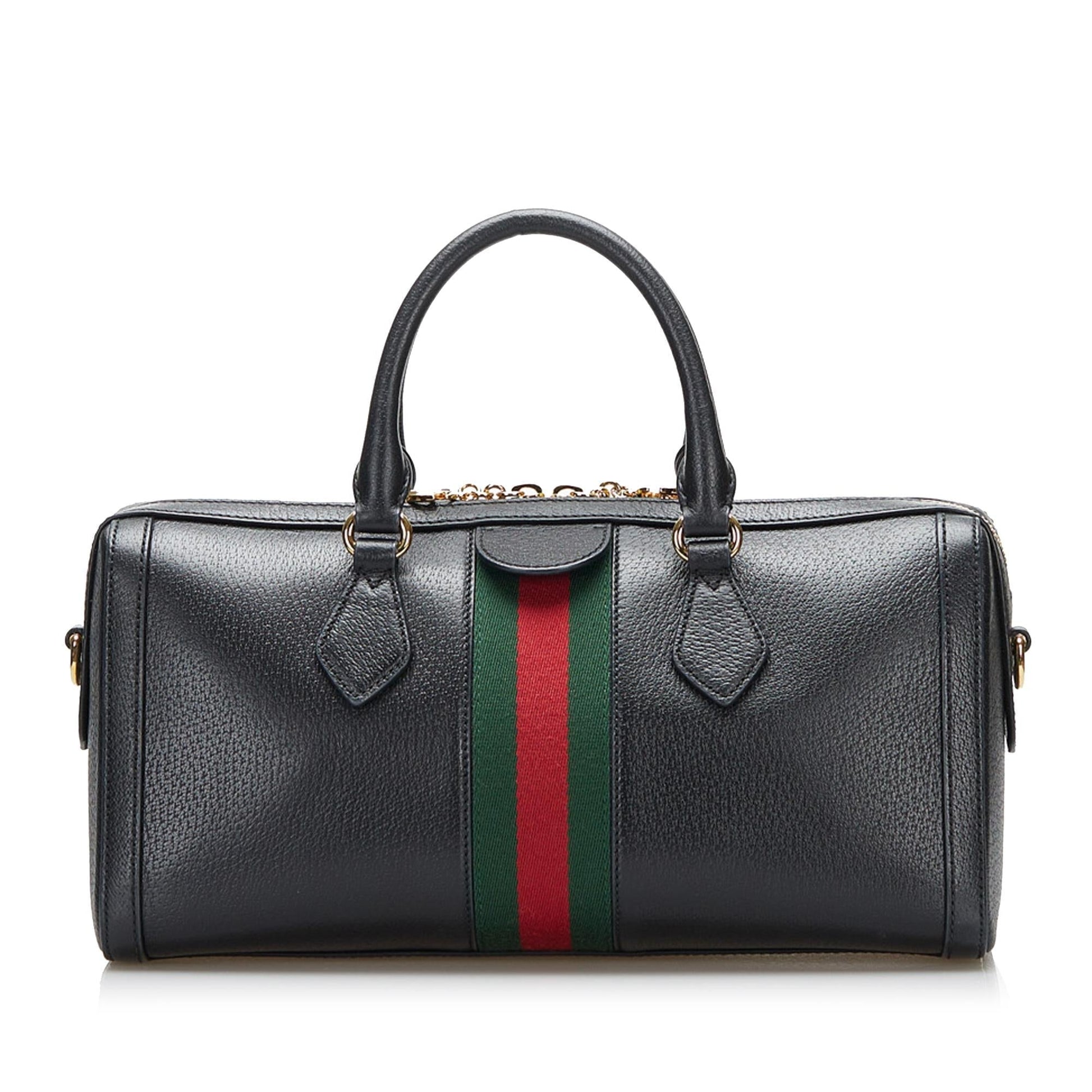 Gucci GG Ophidia SHG-zyzgS8 Leather Calf Black Satchel Bag