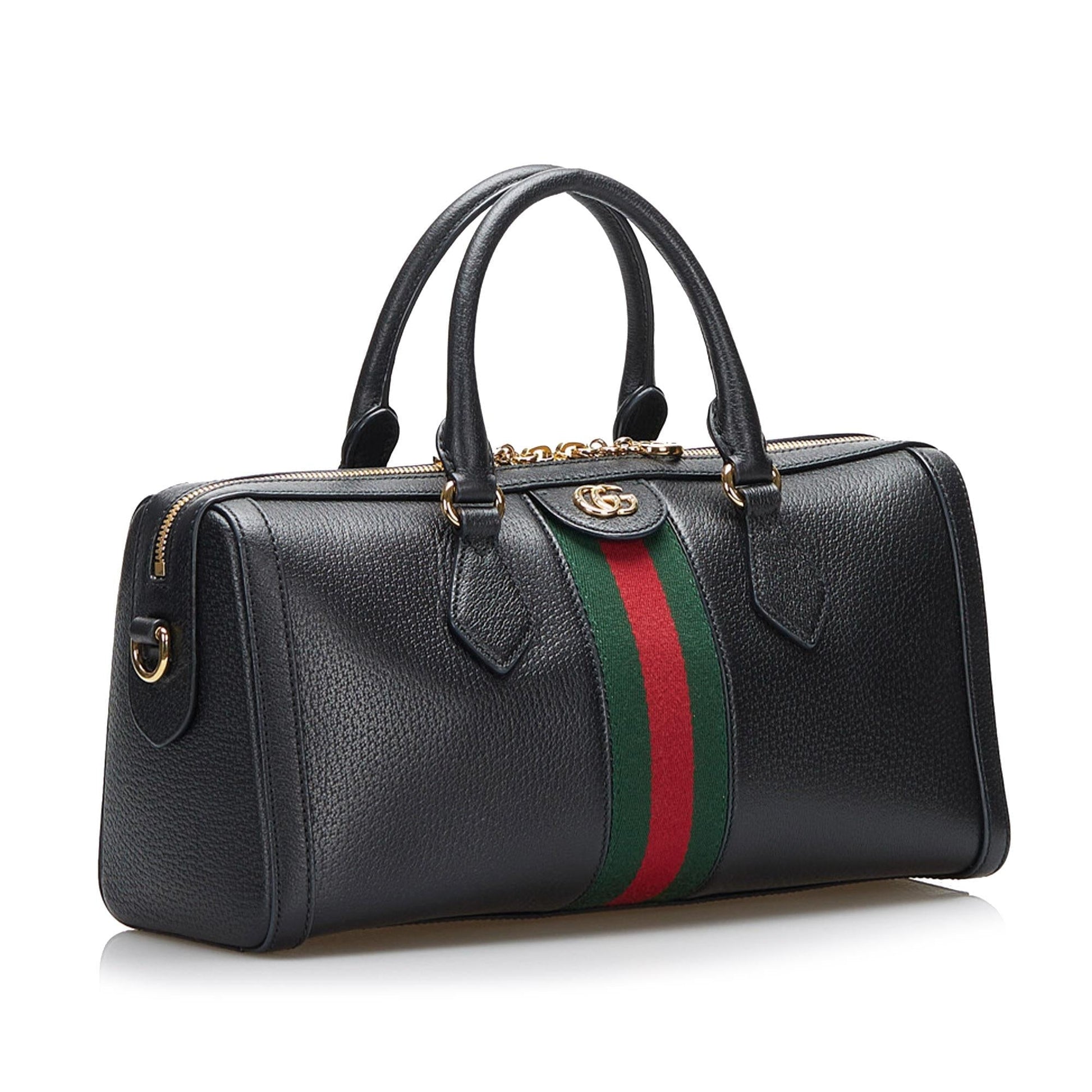 Gucci GG Ophidia SHG-zyzgS8 Leather Calf Black Satchel Bag