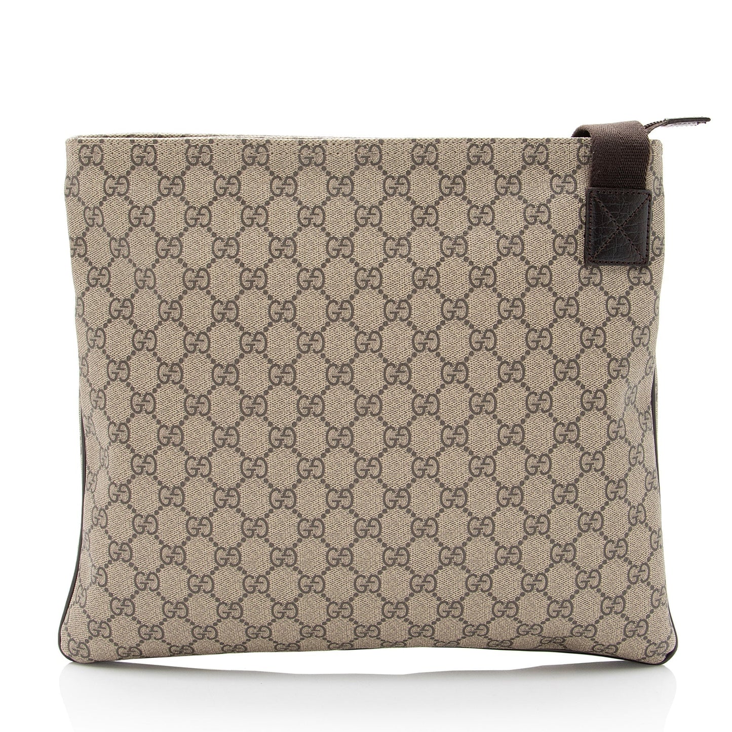 Gucci GG Plus Flat Messenger Leather Canvas Brown Beige Shoes