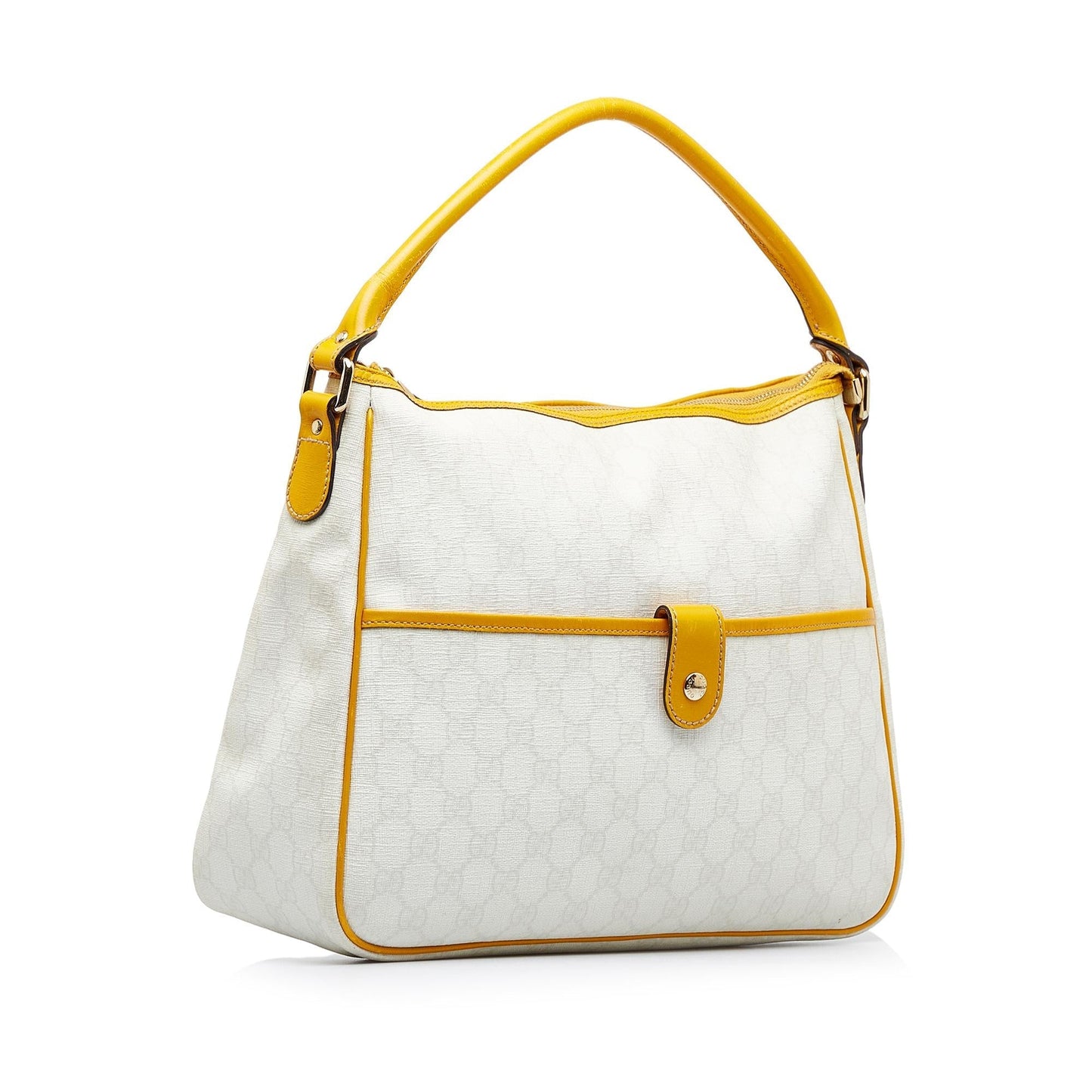 Gucci GG Plus Joy SHG-MfzvGB Canvas Calf White Brown Satchel Bag