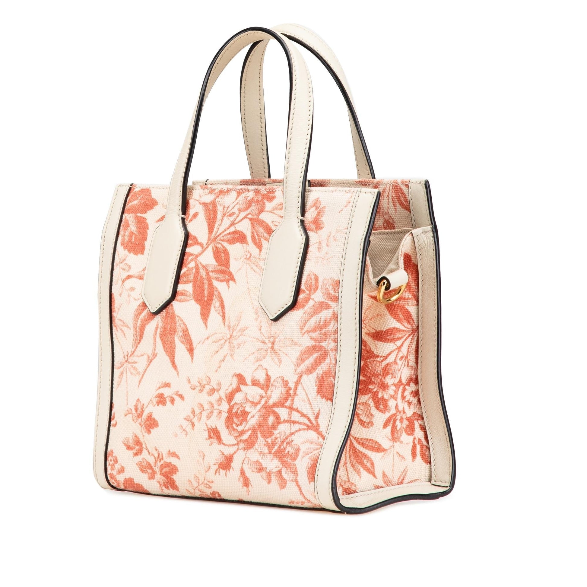 Gucci GG Ribbon Herbarium Canvas Pink Satchel Bag
