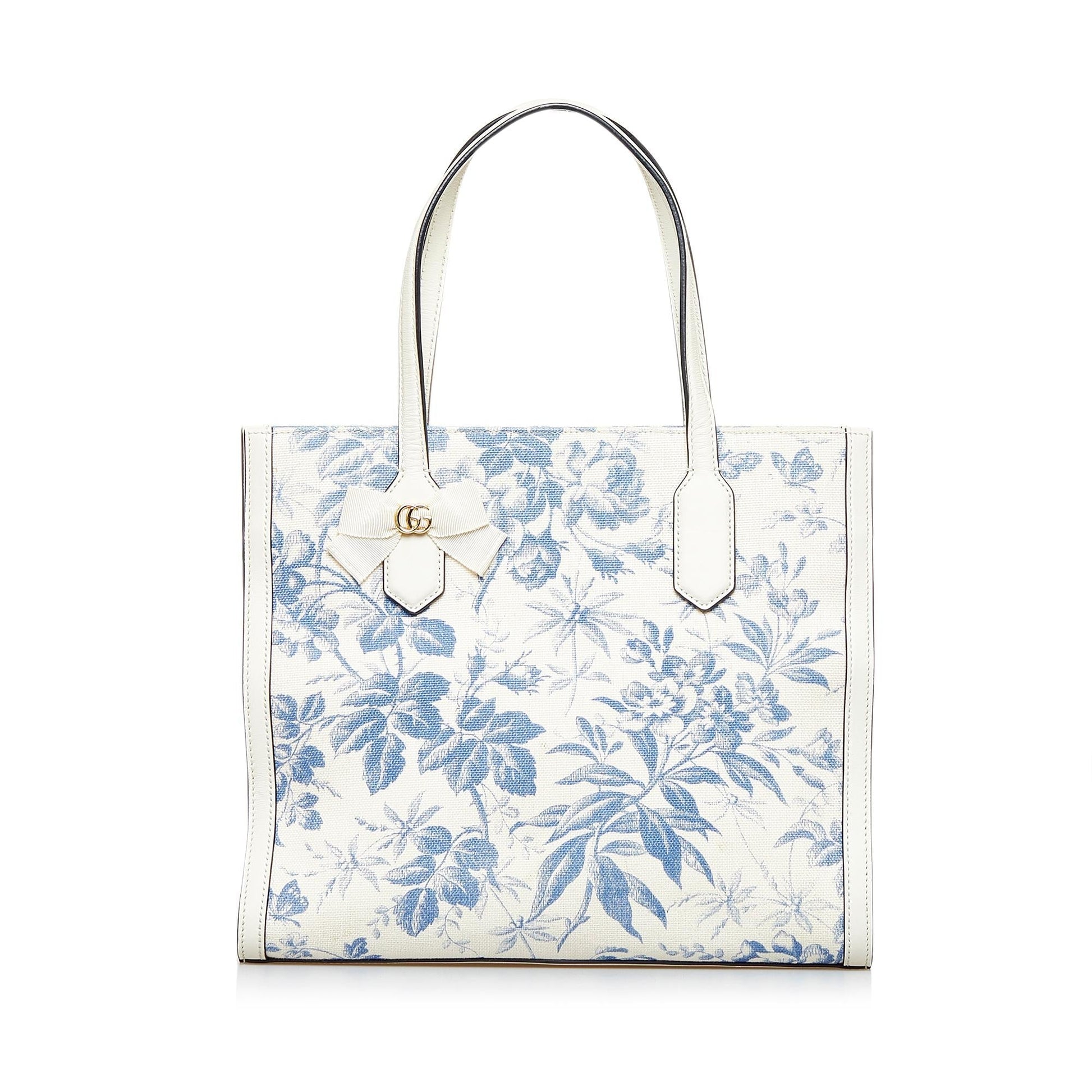 Gucci GG Ribbon Herbarium SHG-QtOTpC Canvas White Tote Bag