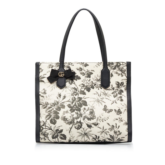 Gucci GG Ribbon Herbarium SHG-xwSceY Canvas Calf Brown Tote Bag