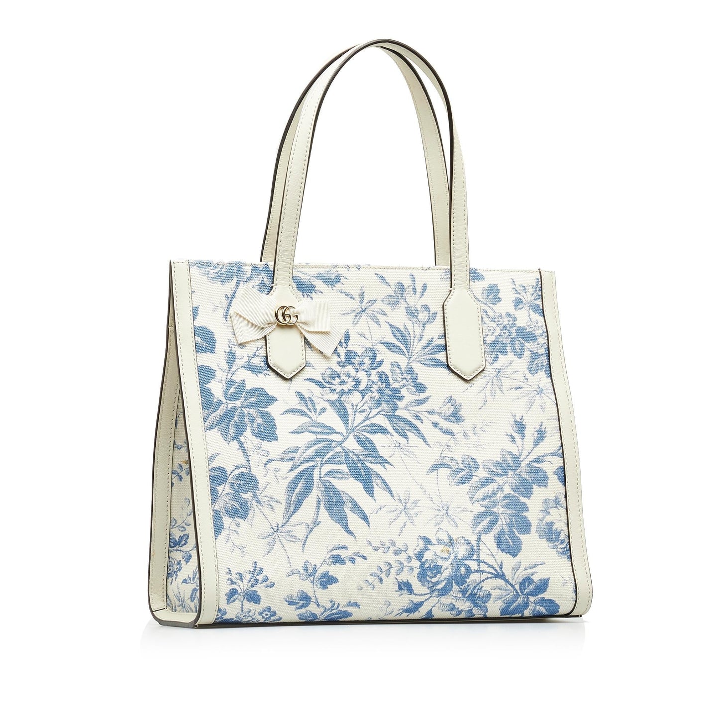 Gucci GG Ribbon Herbarium SHG-kZPkZC Canvas White Tote Bag