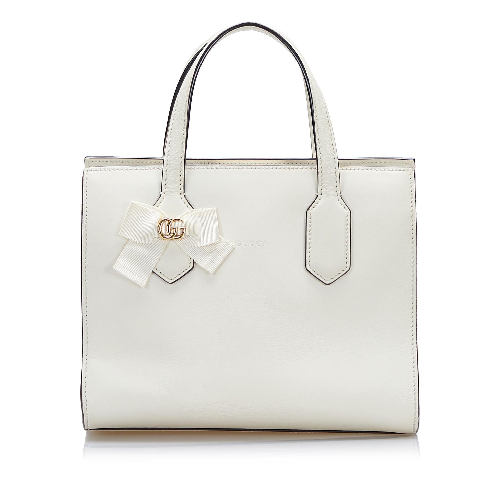 Gucci GG Ribbon SHG-dC1kyI Calf White Satchel Bag