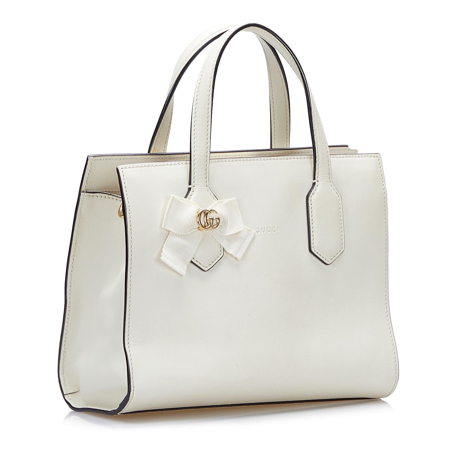 Gucci GG Ribbon SHG-dC1kyI Calf White Satchel Bag