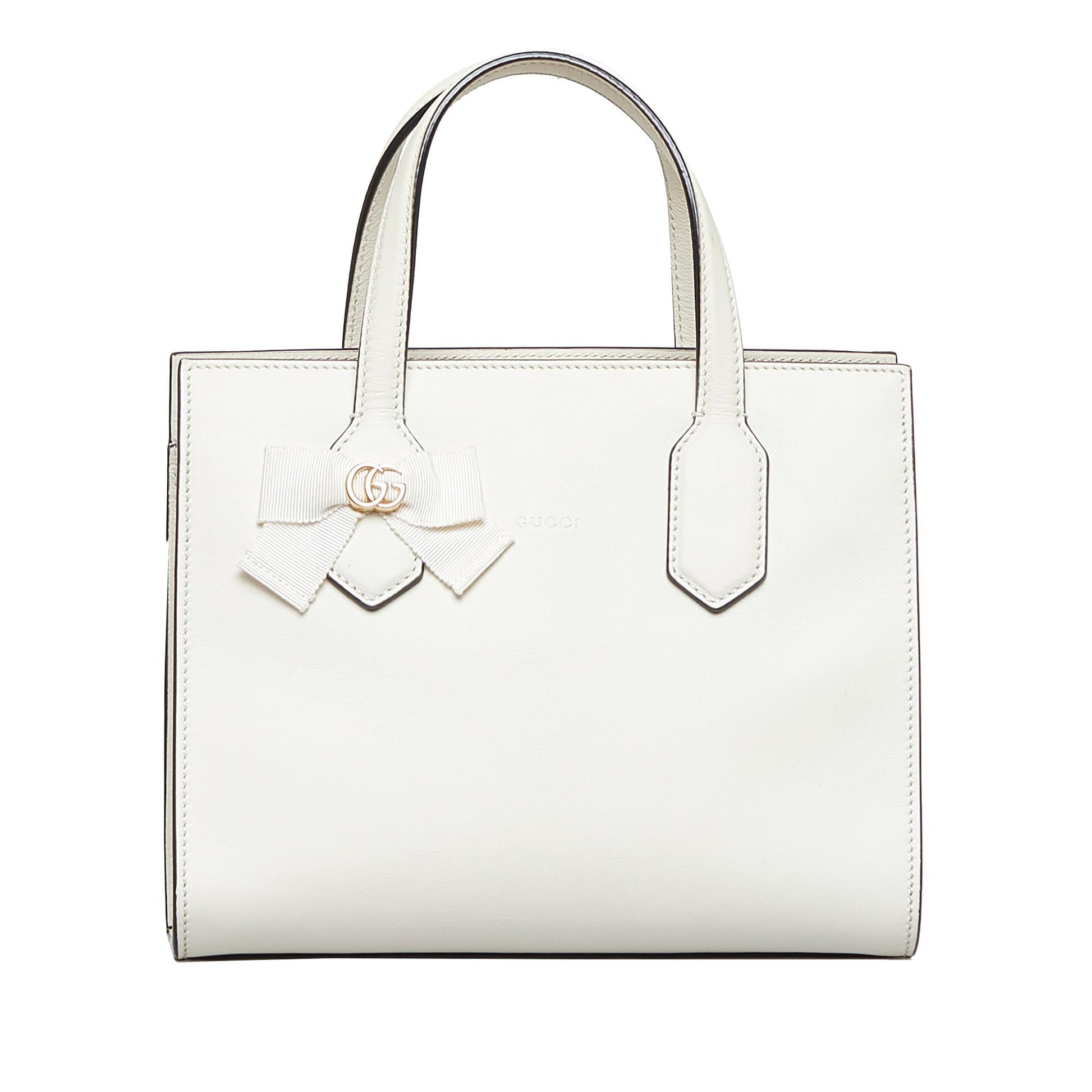 Gucci GG Ribbon SHG-HDDP47 Calf White Satchel Bag