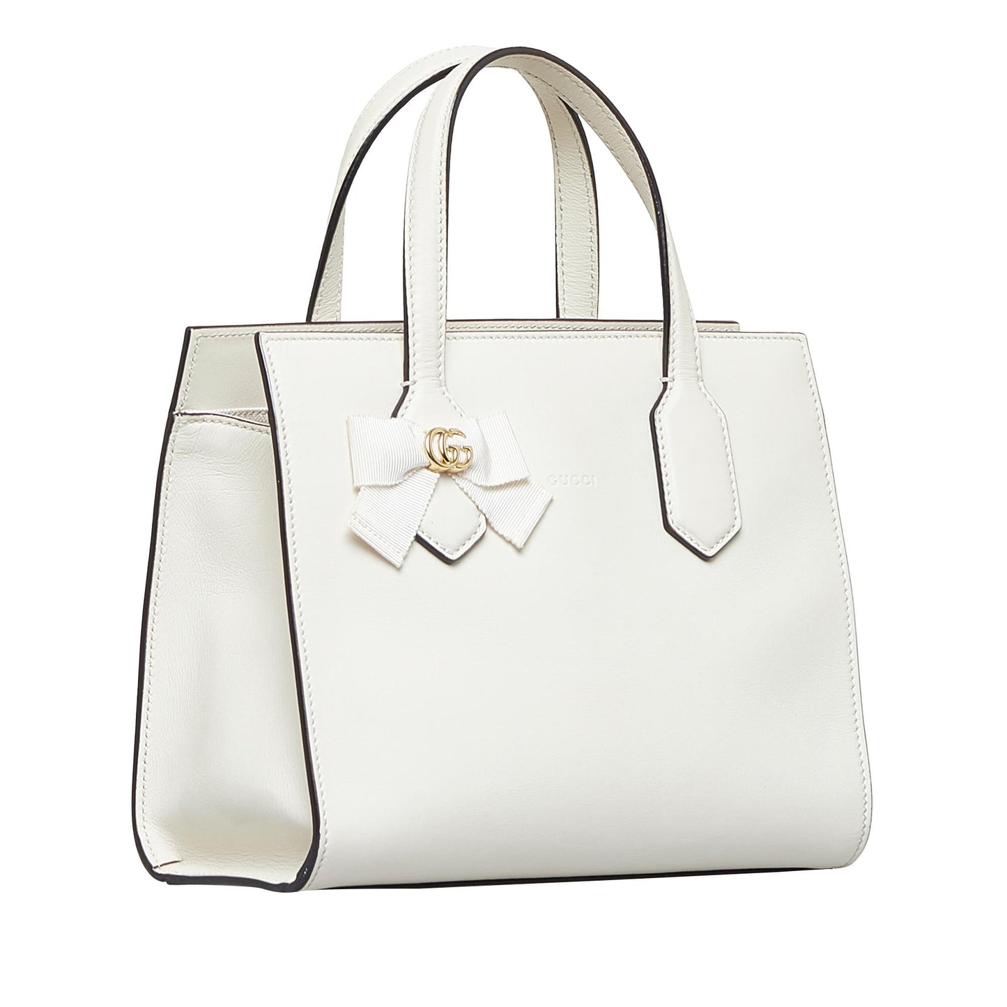 Gucci GG Ribbon SHG-HDDP47 Calf White Satchel Bag