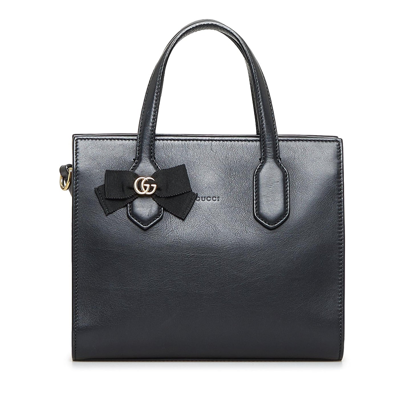 Gucci GG Ribbon SHG-HsBKod Calf Black Satchel Bag