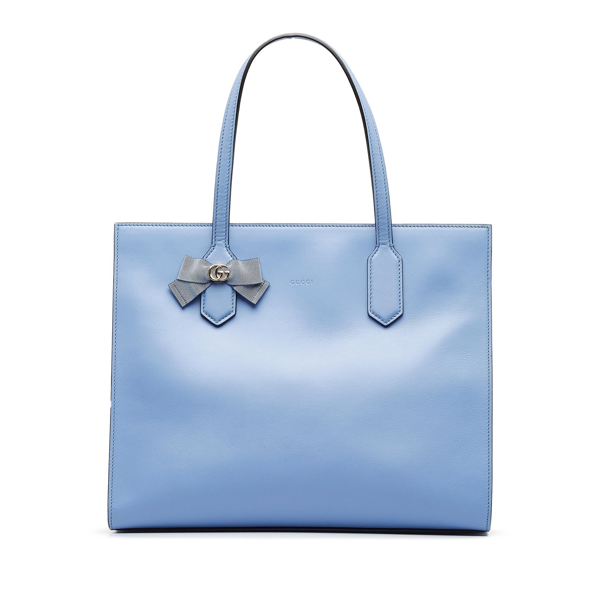 Gucci GG Ribbon SHG-UvGidt Calf Blue Satchel Bag