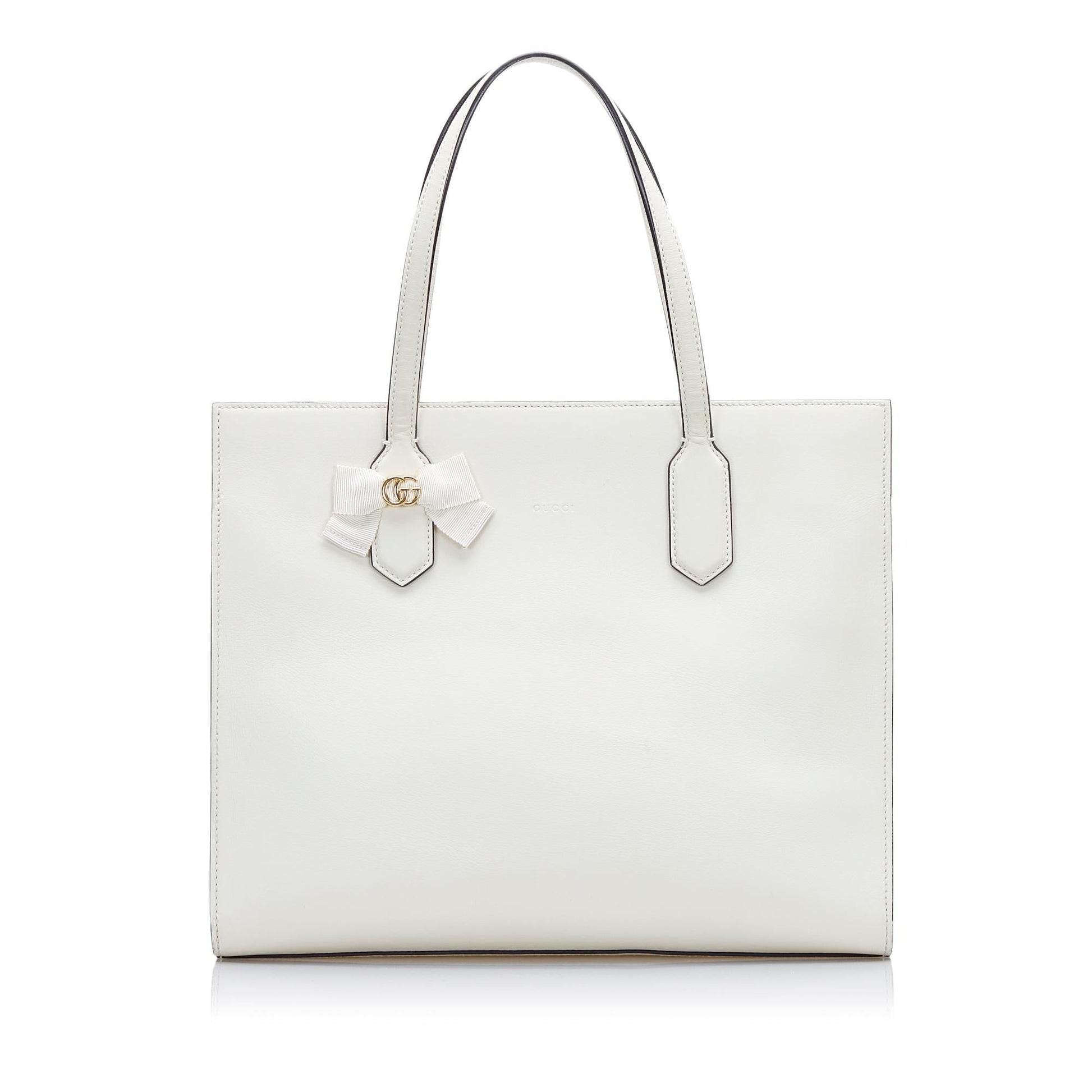 Gucci GG Ribbon SHG-DG01jo Calf White Tote Bag