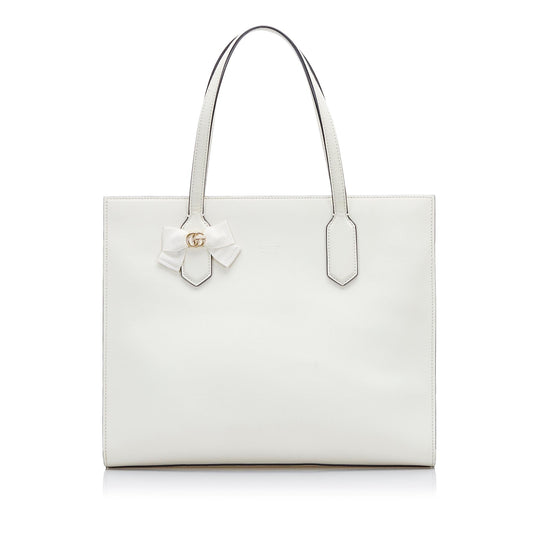 Gucci GG Ribbon SHG-DG01jo Calf White Tote Bag
