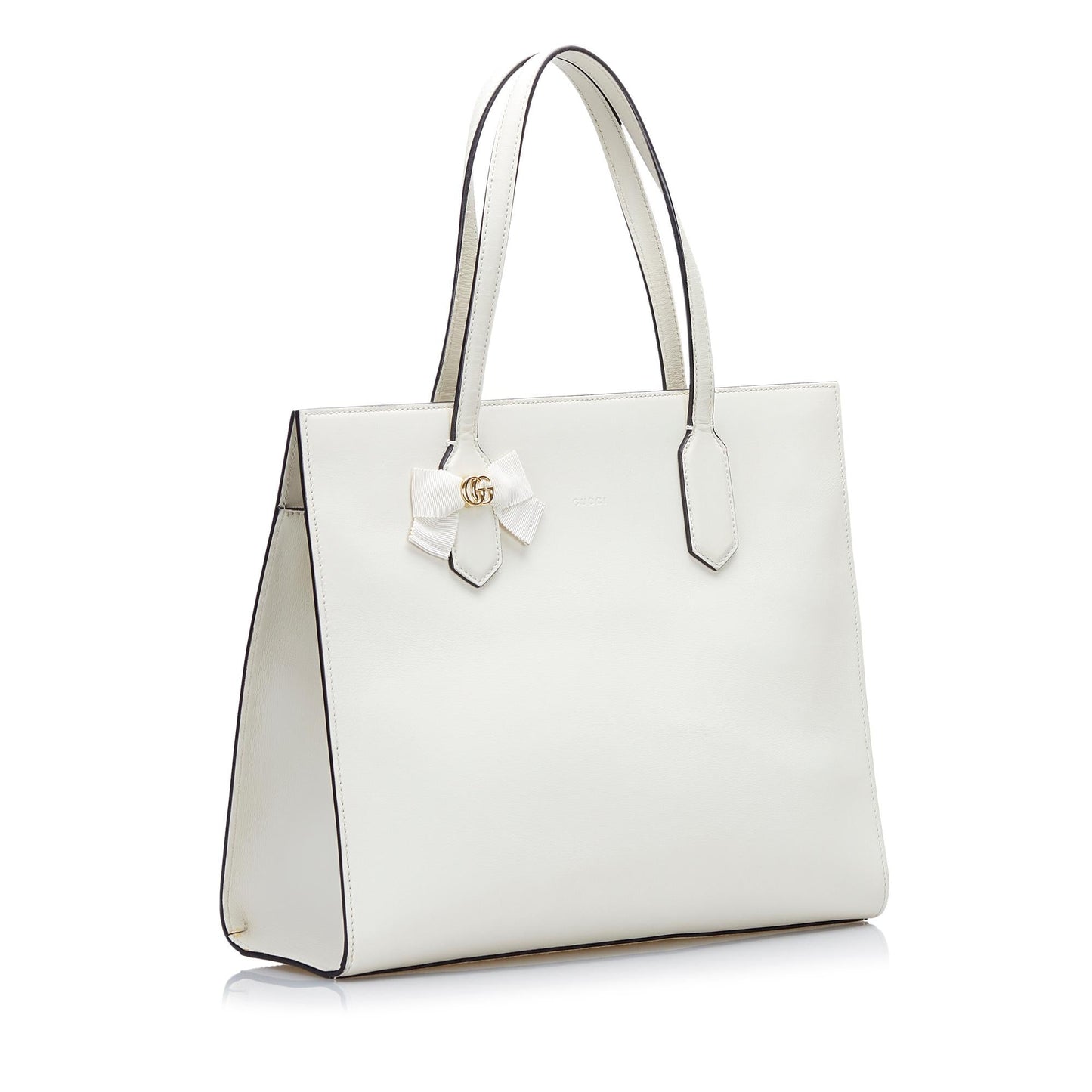 Gucci GG Ribbon SHG-DG01jo Calf White Tote Bag