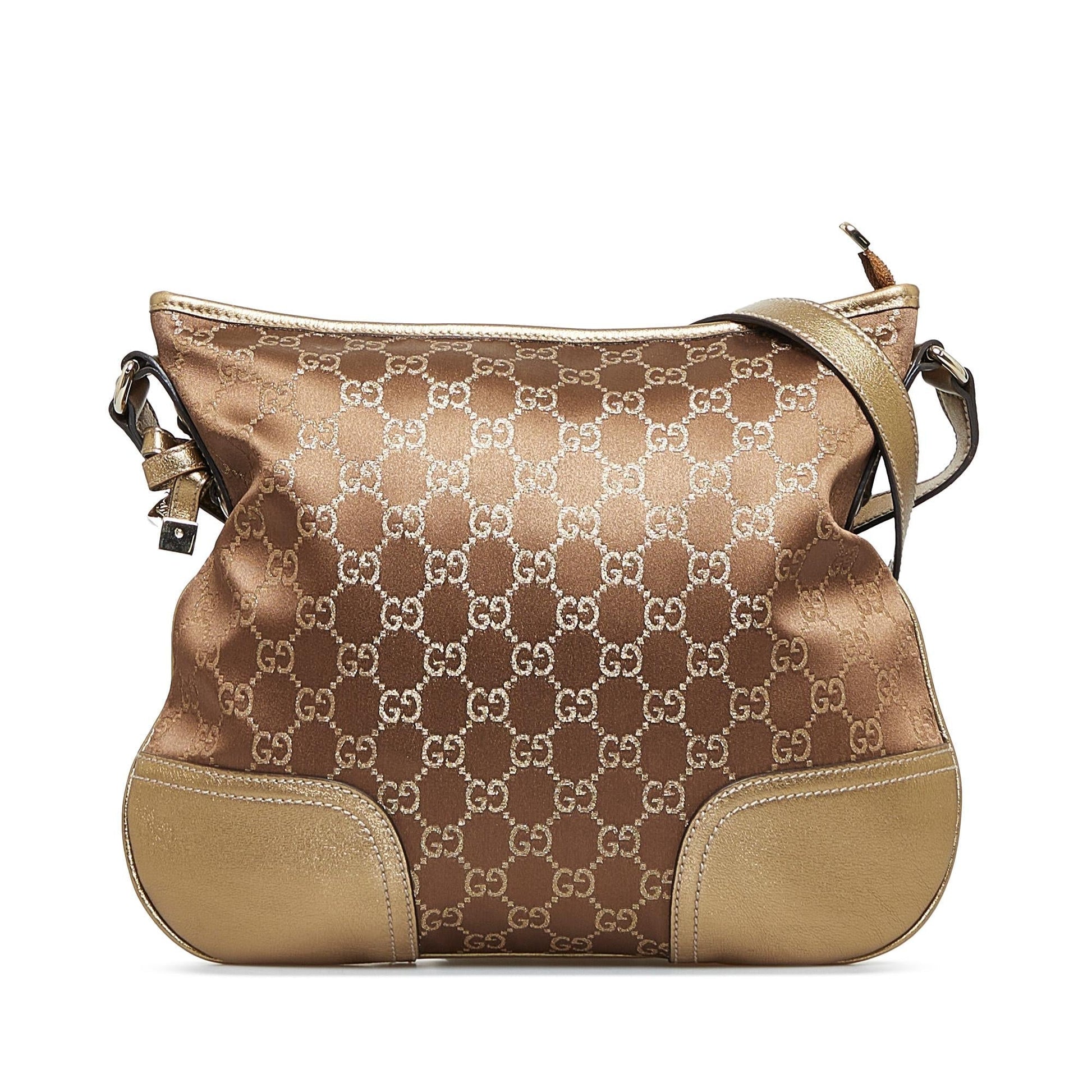 Gucci GG Princy SHG-Ni26BV Satin Brown Crossbody Bag