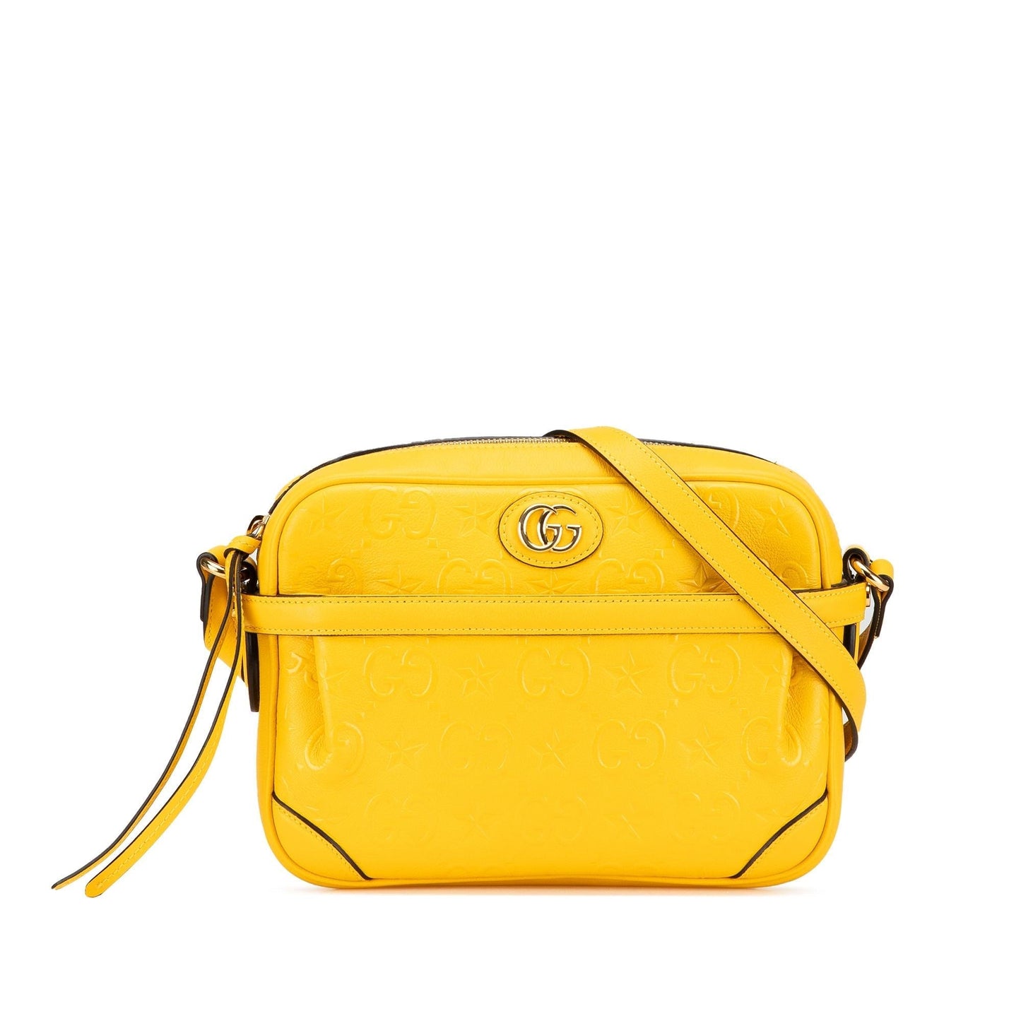 Gucci GG Star Embossed Leather Calf Crossbody Bag