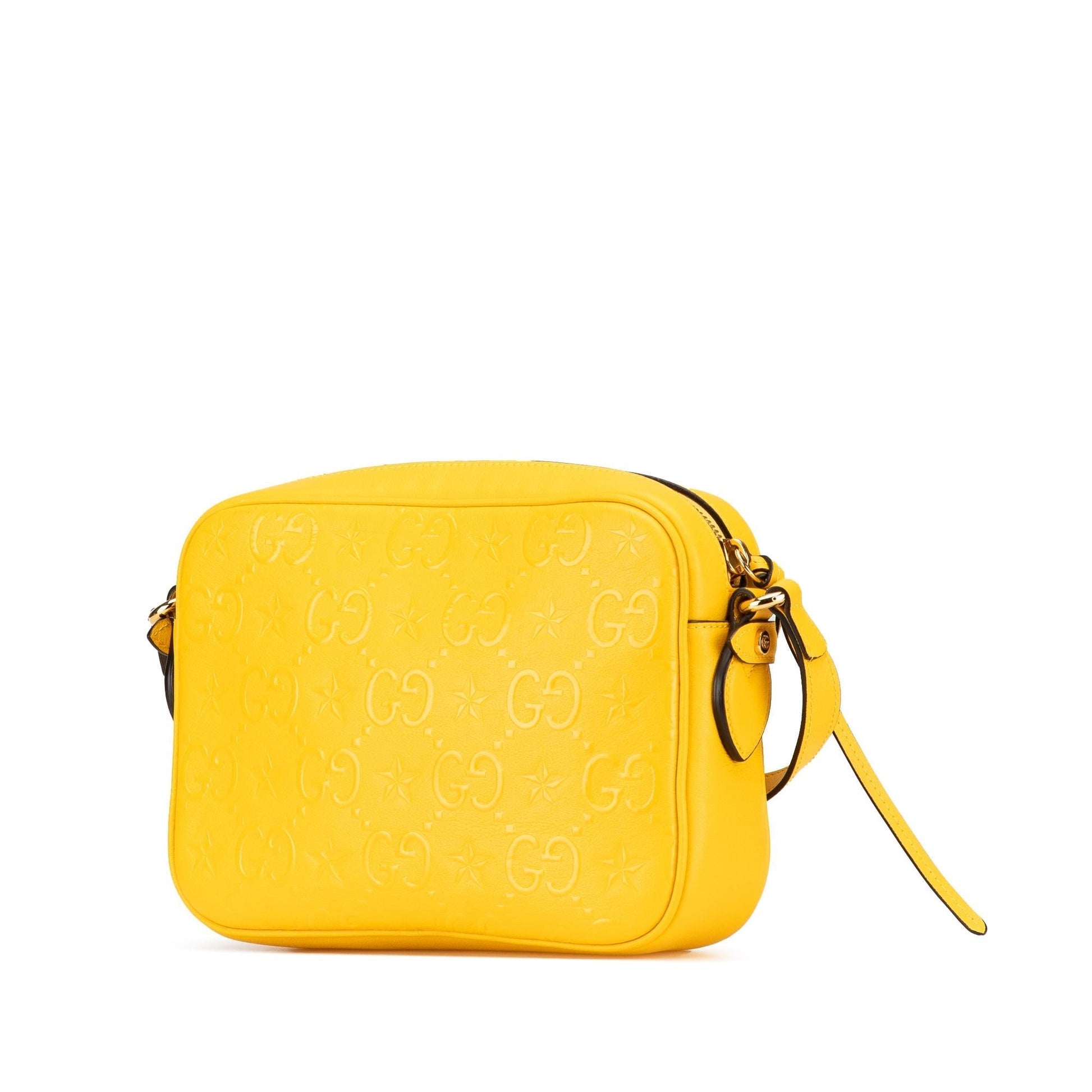 Gucci GG Star Embossed Leather Calf Crossbody Bag