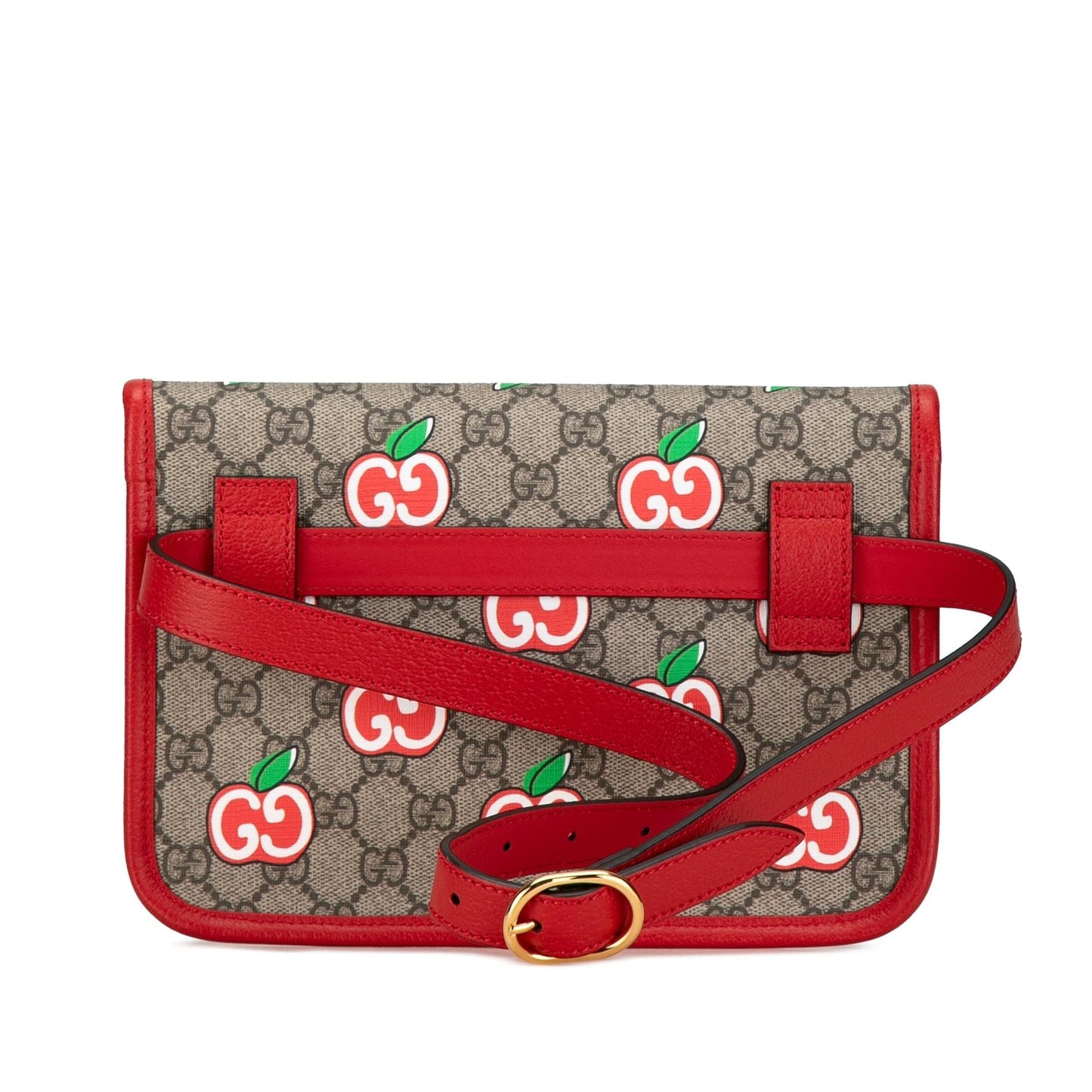 Gucci GG Supreme Apple Belt SHG-HRcqgZ Canvas Brown Red Accessory