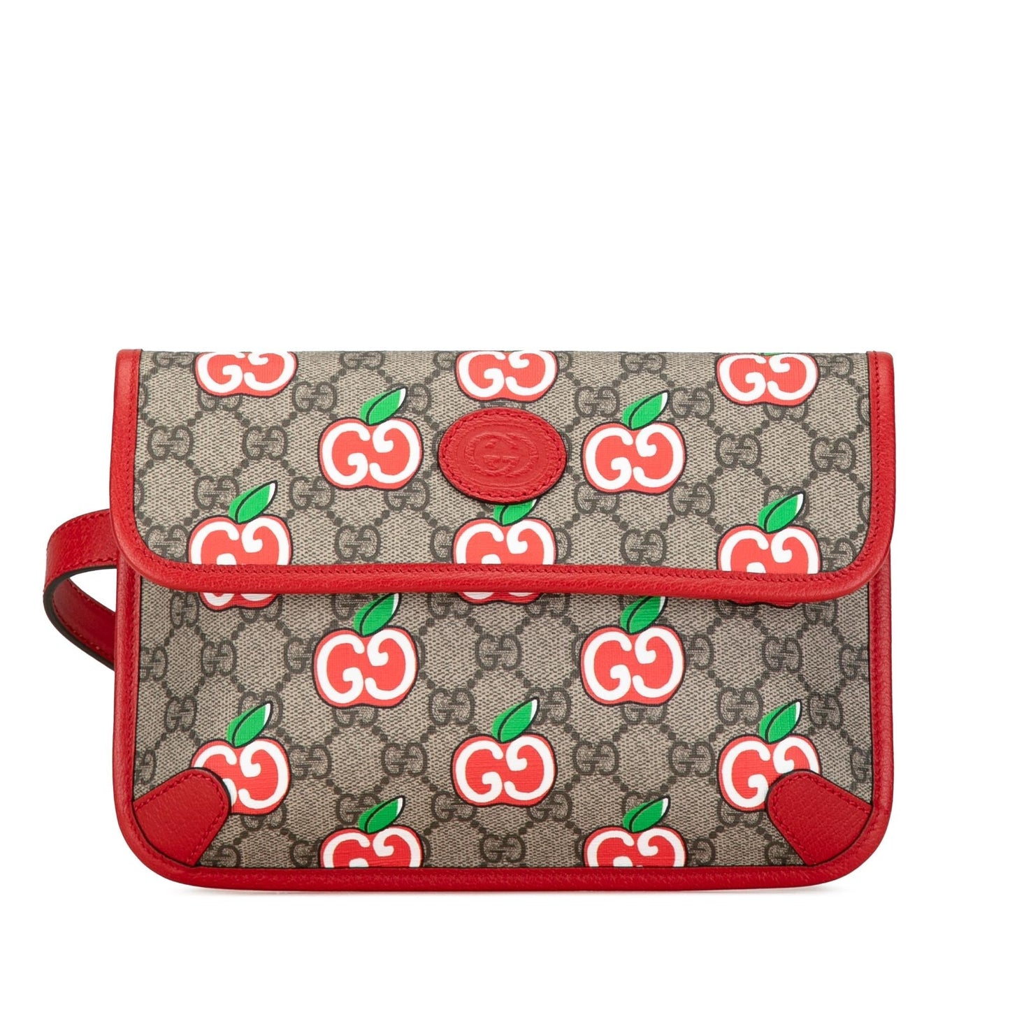 Gucci GG Supreme Apple Belt SHG-HRcqgZ Canvas Brown Red Accessory