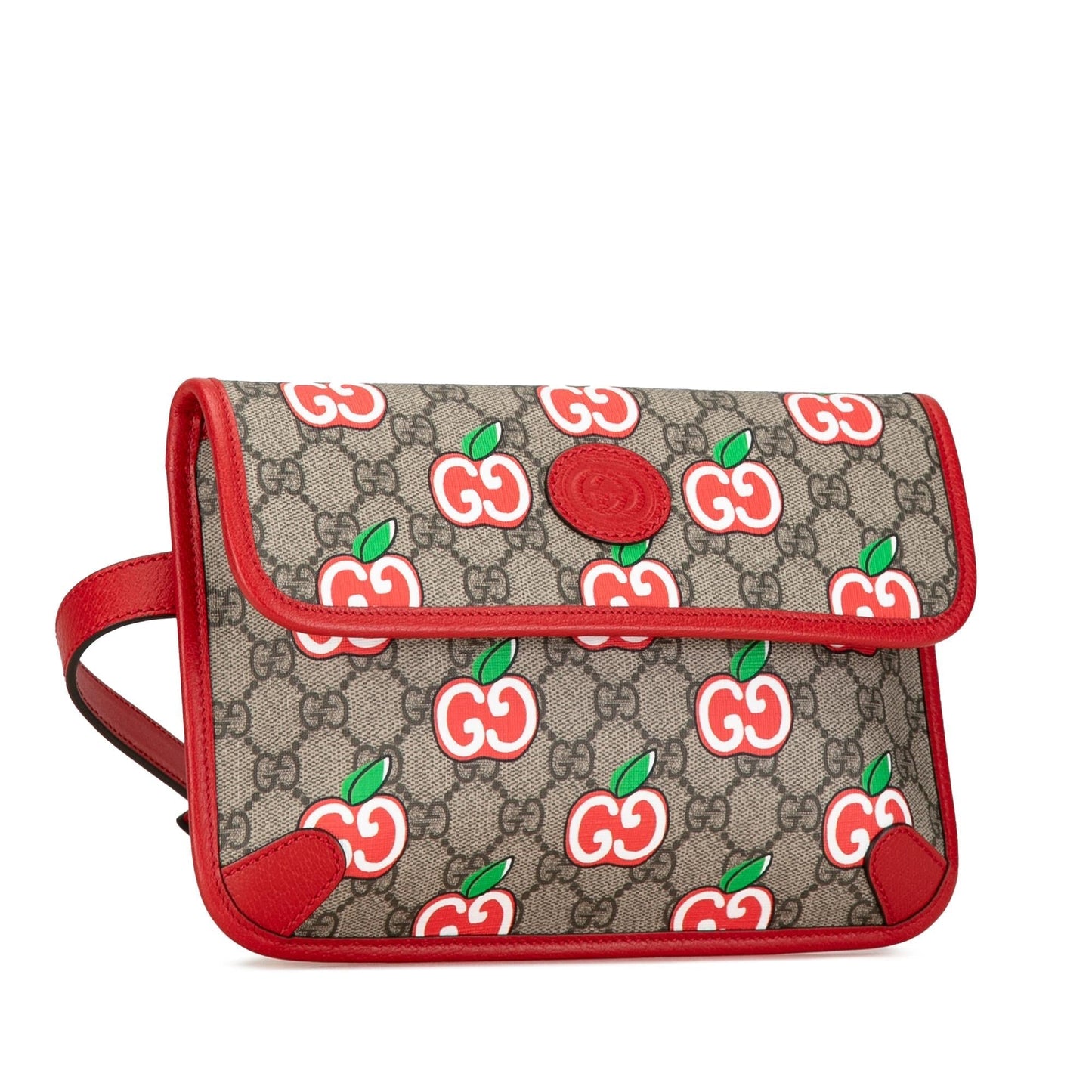 Gucci GG Supreme Apple Belt SHG-HRcqgZ Canvas Brown Red Accessory