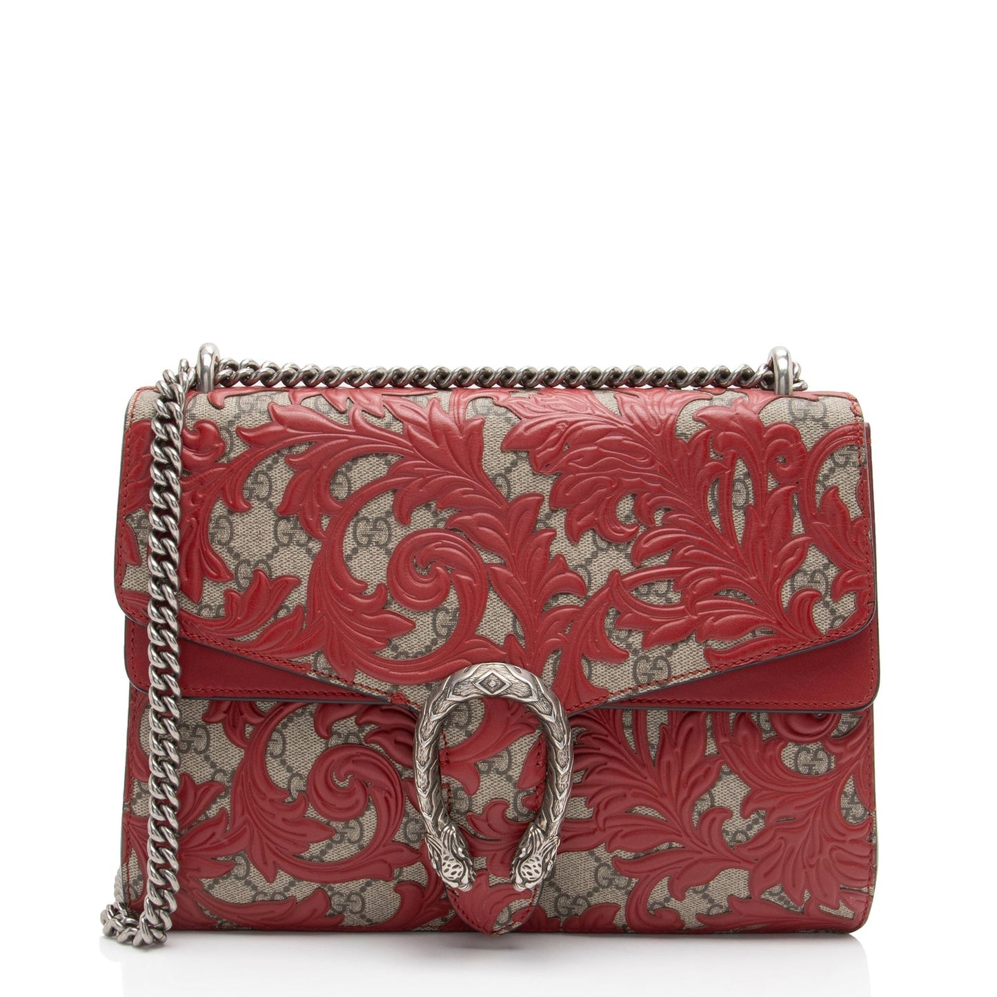 Gucci GG Supreme Arabesque Dionysus SHF-qVrzUr Leather Beige Red Medium Shoulder Bag