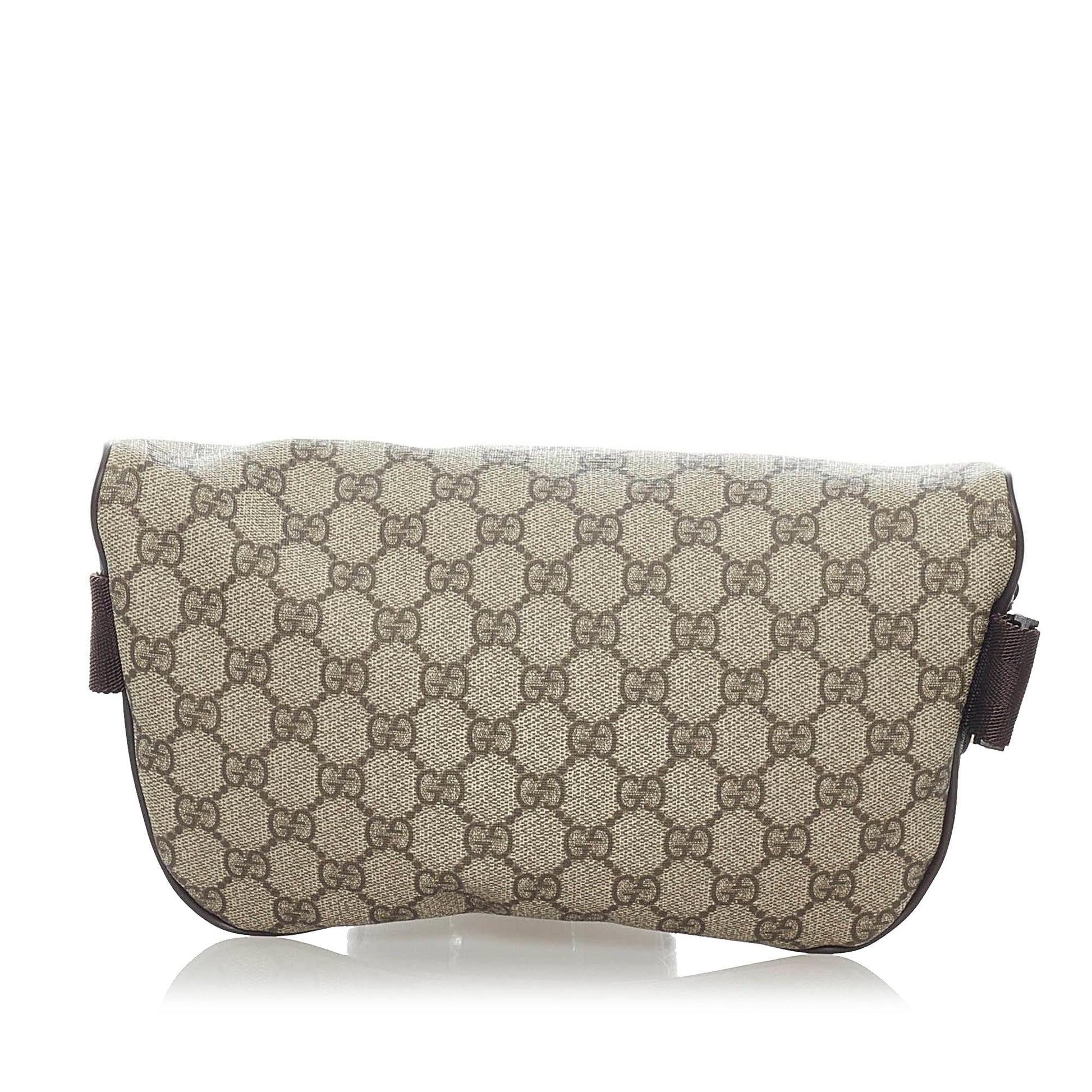 Gucci GG Supreme Belt SHG Canvas Brown Accessory 3