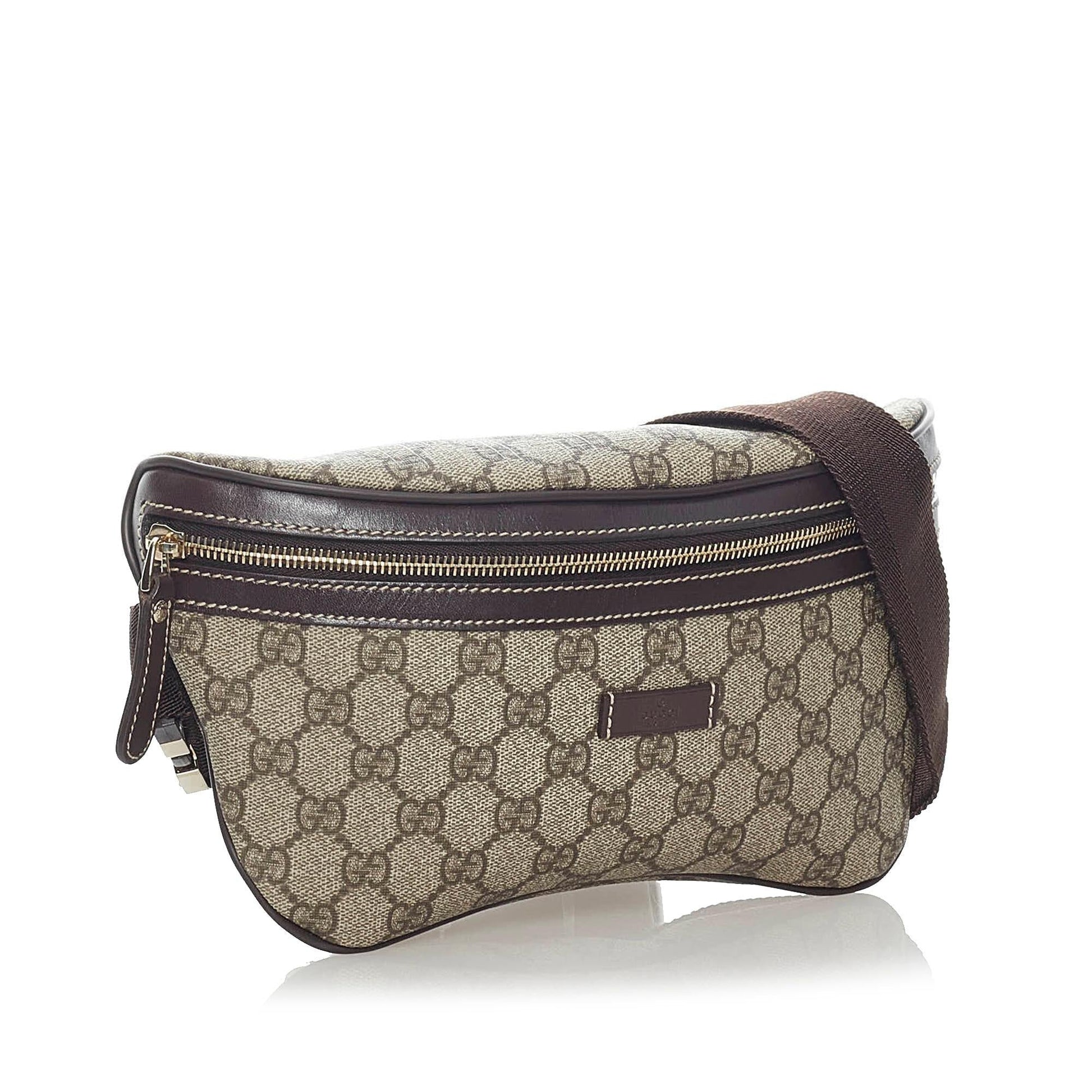 Gucci GG Supreme Belt SHG Canvas Brown Accessory 3