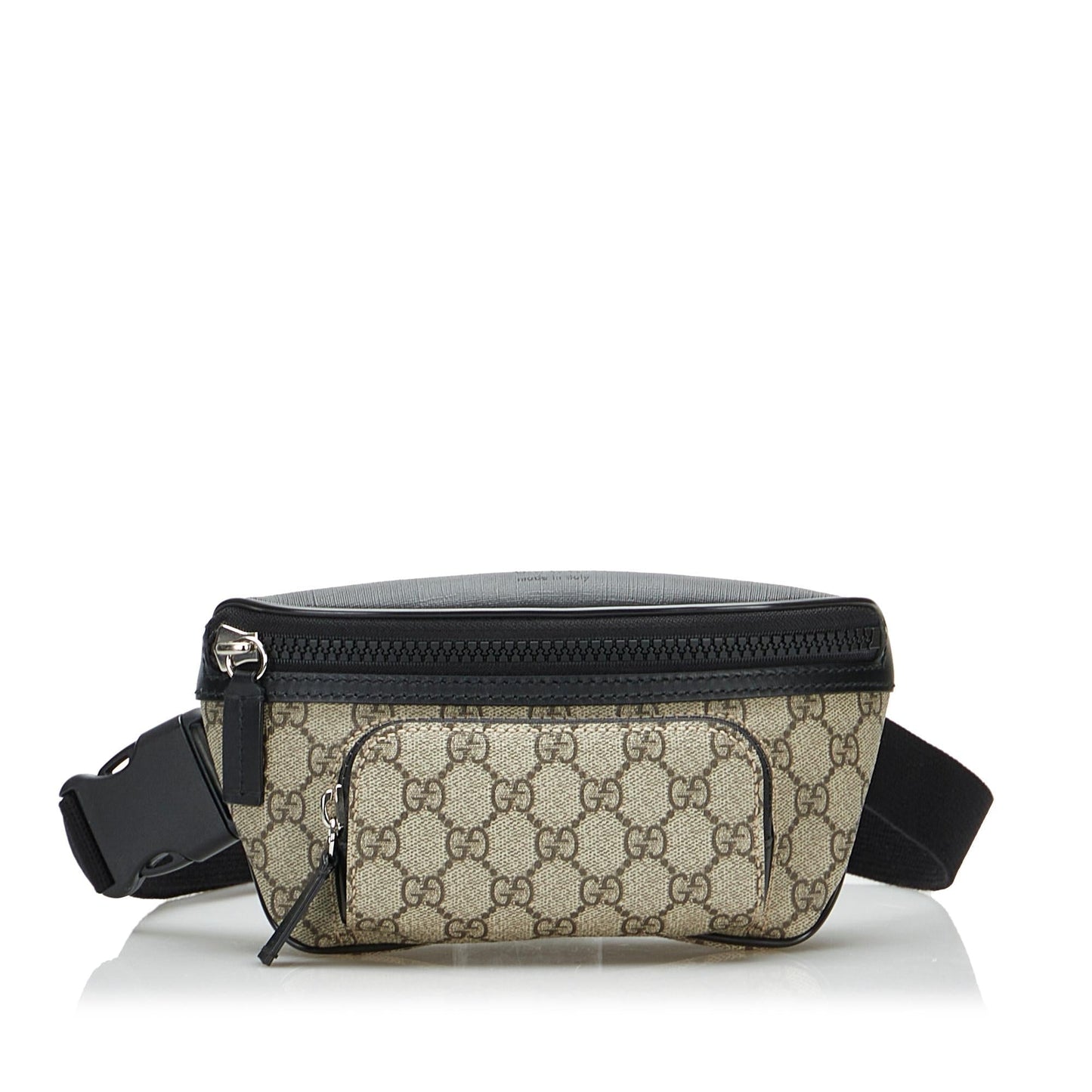 Gucci GG Supreme Belt SHG-Ia8Va5 Canvas Calf Black Brown Accessory