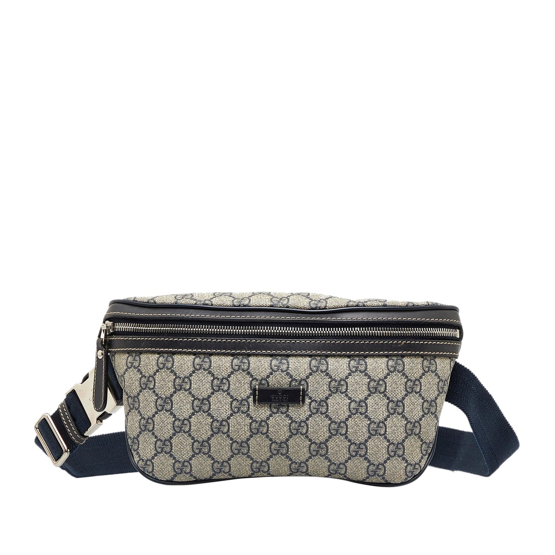 Gucci GG Supreme Belt SHG-WQ1fLo Canvas Calf Brown Accessory