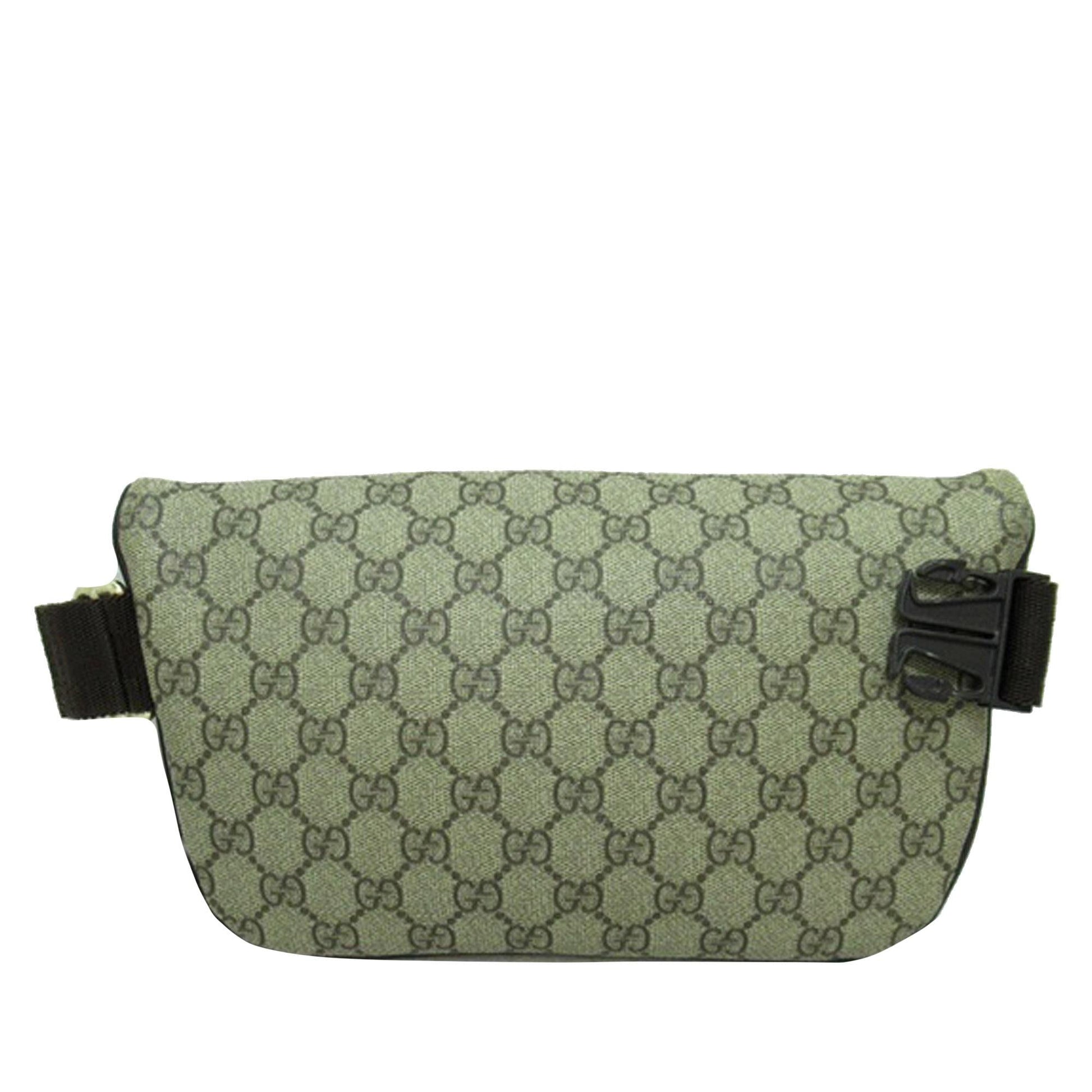 Gucci GG Supreme Belt SHG-ZXUphx Canvas Calf Brown Accessory