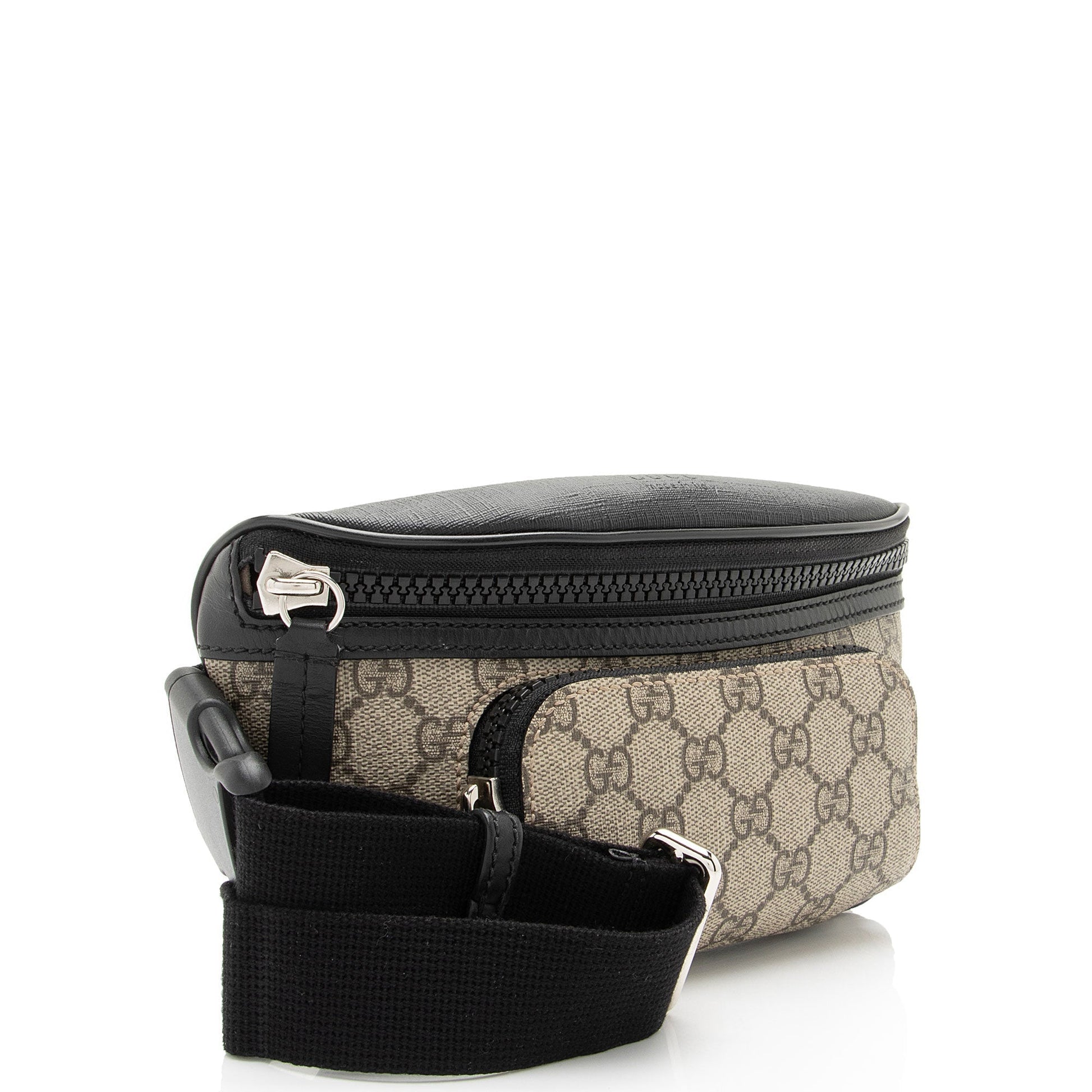 Gucci GG Supreme Belt SHF-Boz2xH Leather Canvas Nylon Black Accessory
