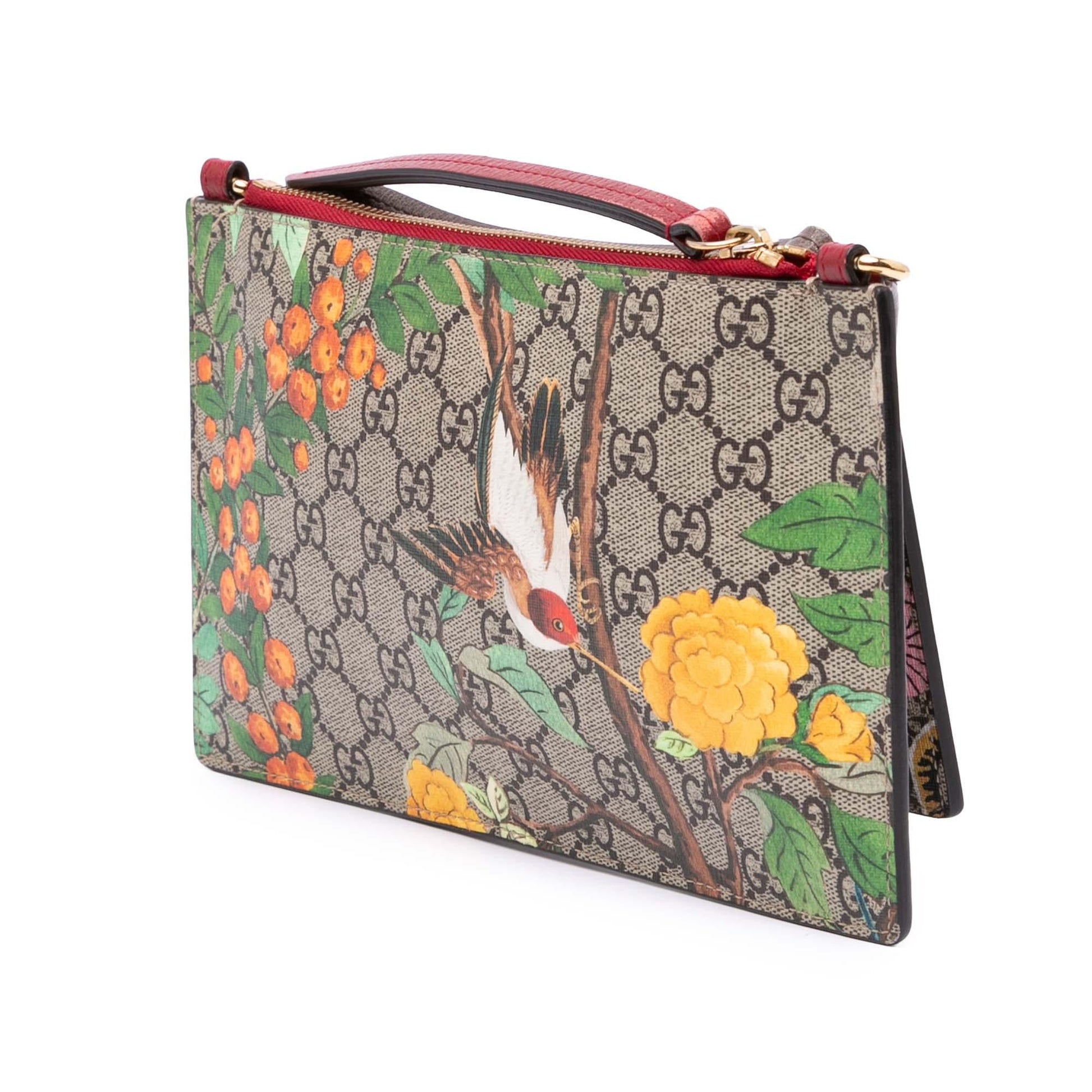 Gucci GG Supreme Bengal Double Zip Crossbody Bag