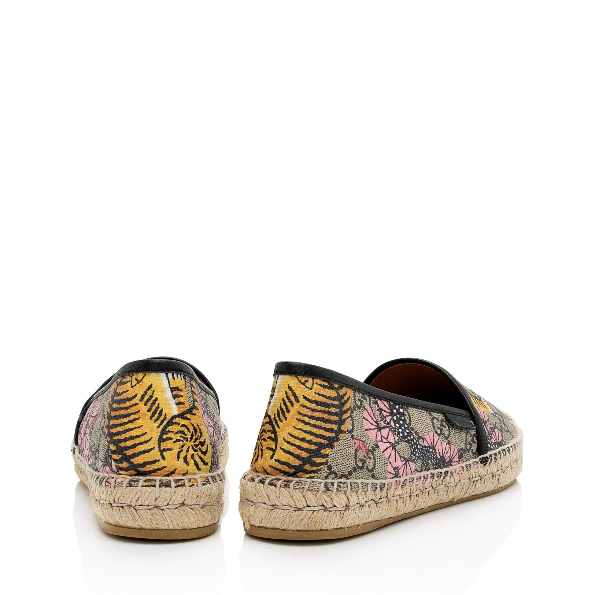 Gucci GG Supreme Bengal Espadrilles - Leather Canvas Beige Shoes