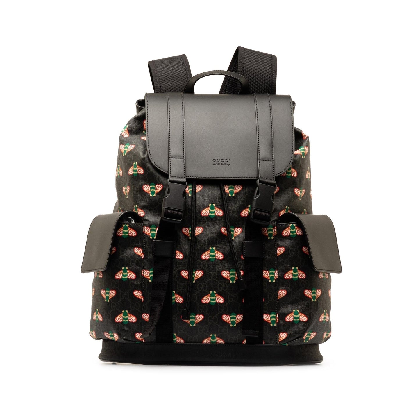 Gucci GG Supreme Bestiary Bee Backpack Canvas Black Shg Nfvv7W