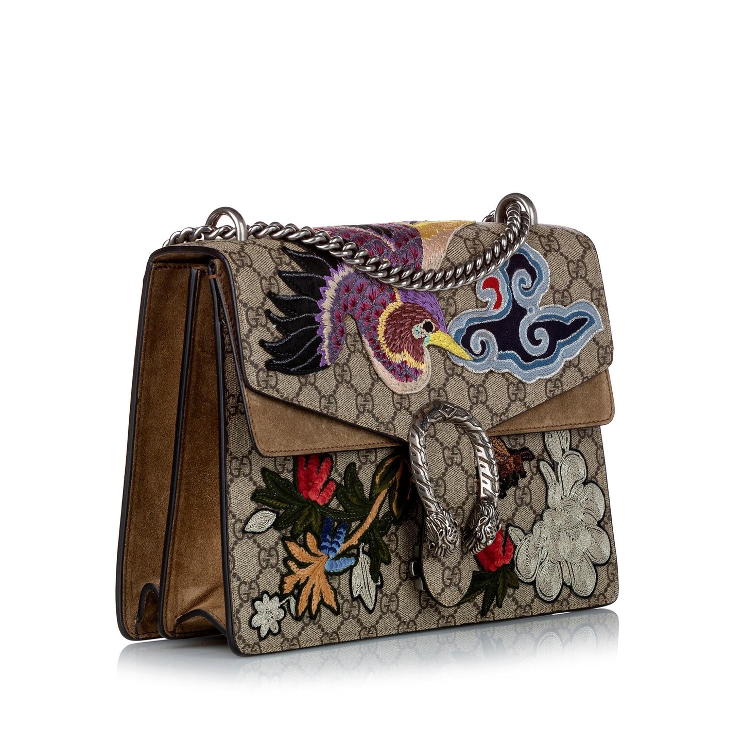 Gucci GG Supreme Bird Dionysus SHG Canvas Calf Brown Shoulder Bag