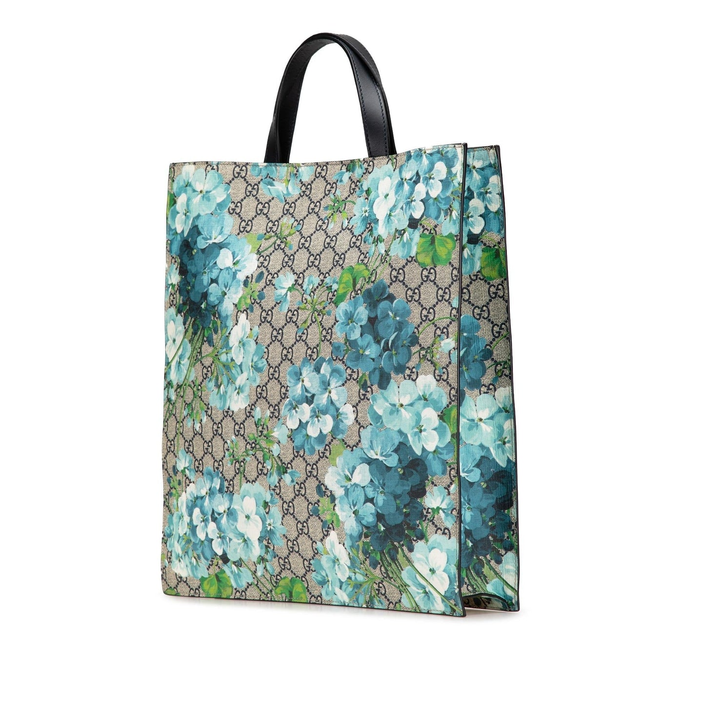 Gucci GG Supreme Blooms Convertible Soft Canvas Calf Brown Tote Bag