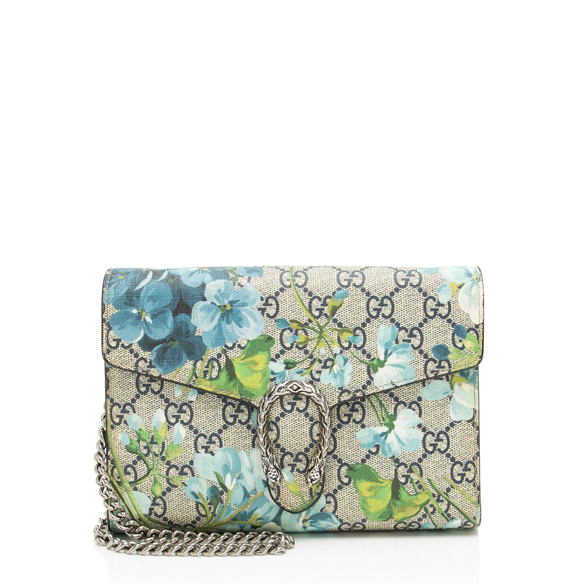 Gucci GG Supreme Blooms Dionysus Wallet Chain Crossbody Bag