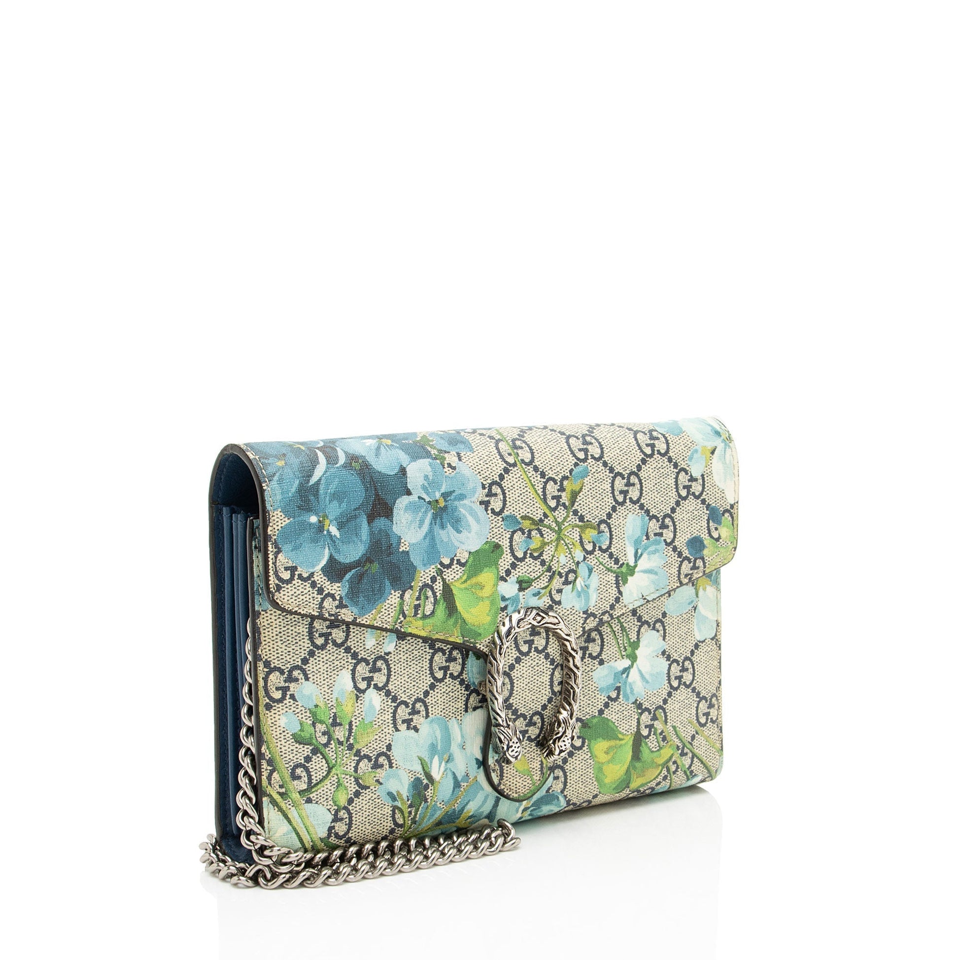 Gucci GG Supreme Blooms Dionysus Wallet Chain Crossbody Bag