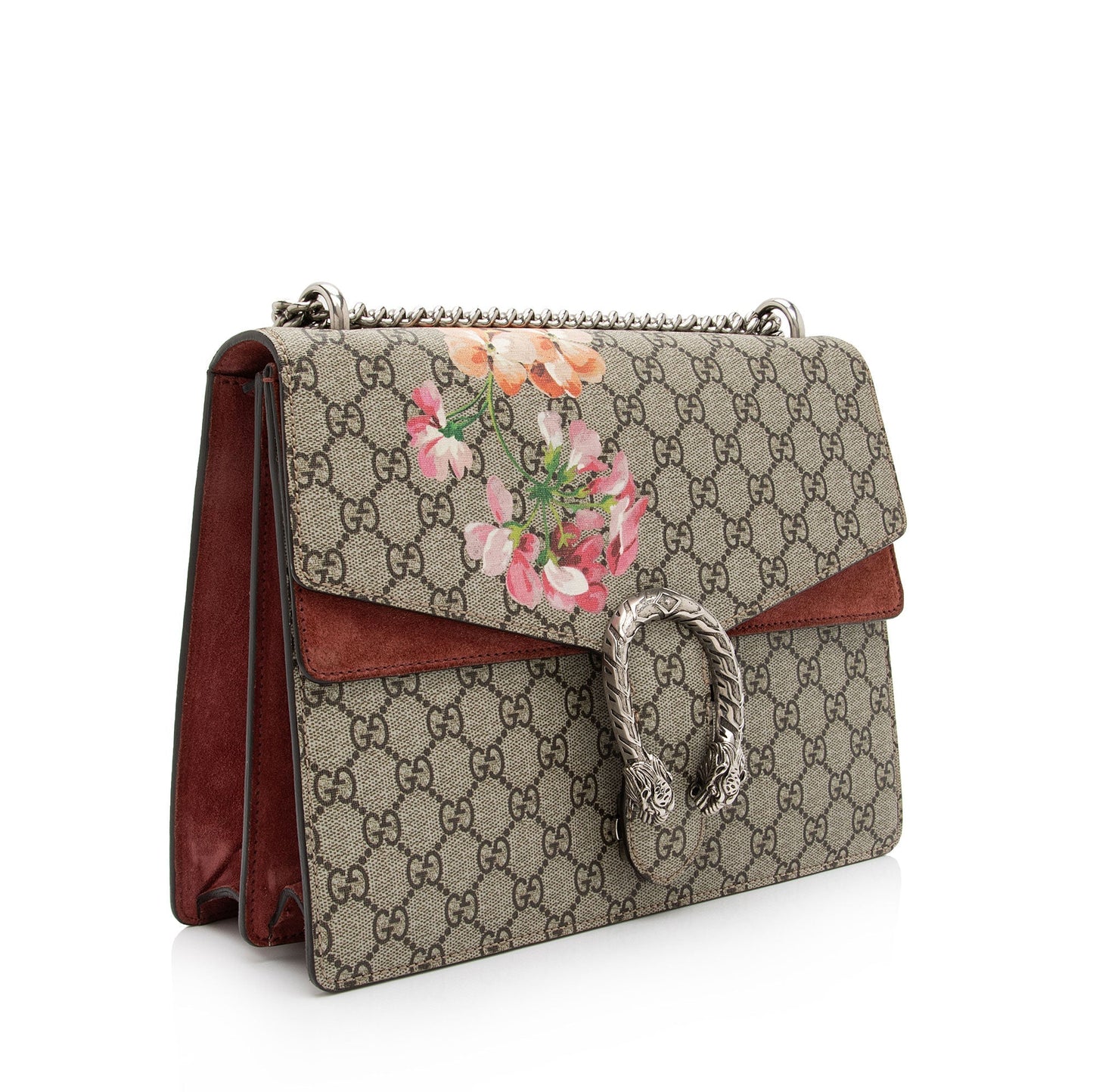 Gucci GG Supreme Blooms Dionysus SHF-sUU0yj Canvas Suede Beige Pink Shoulder Bag